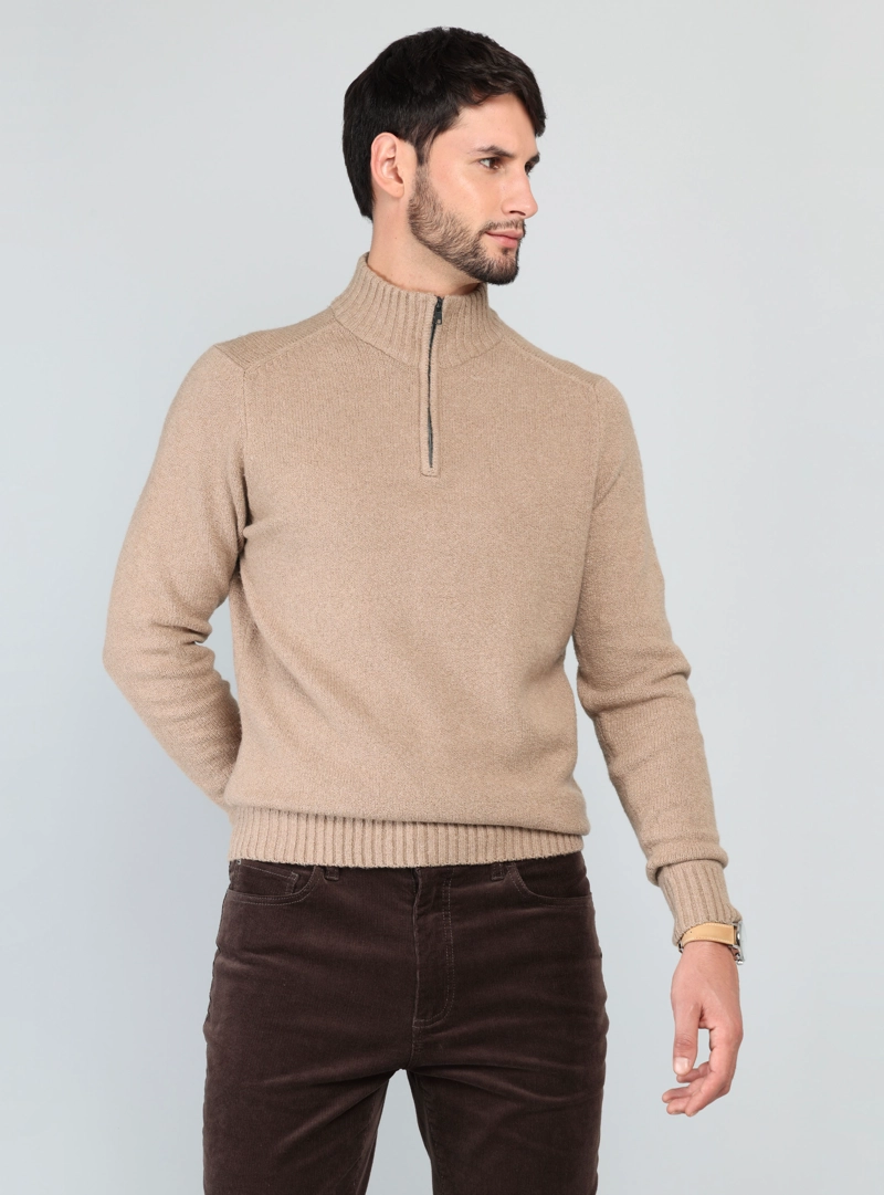 SWEATER TEXTURADO REGULAR FIT BEIGE ARROW - 1