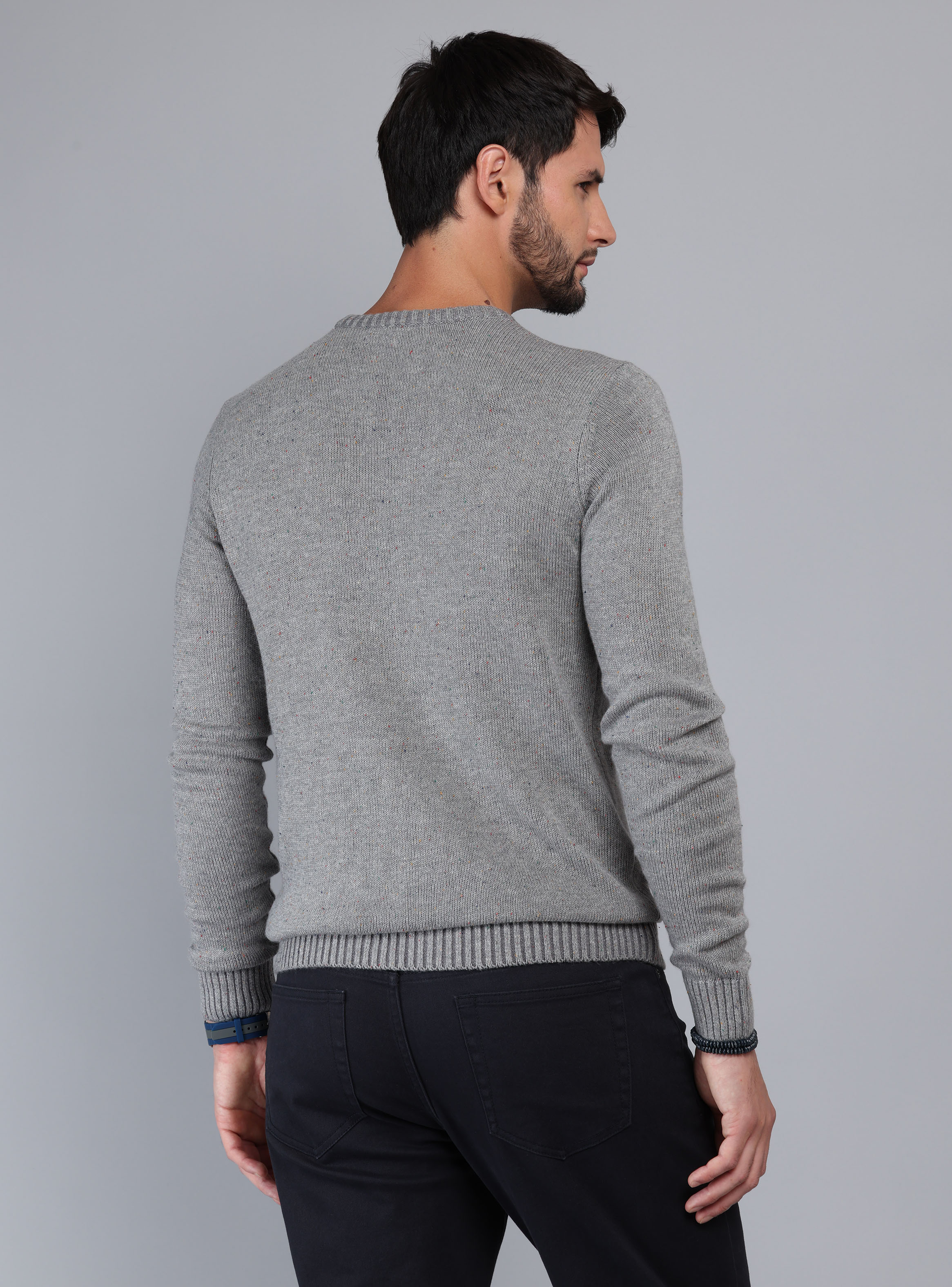 SWEATER CUELLO REDONDO REGULAR FIT GRIS ARROW - 2