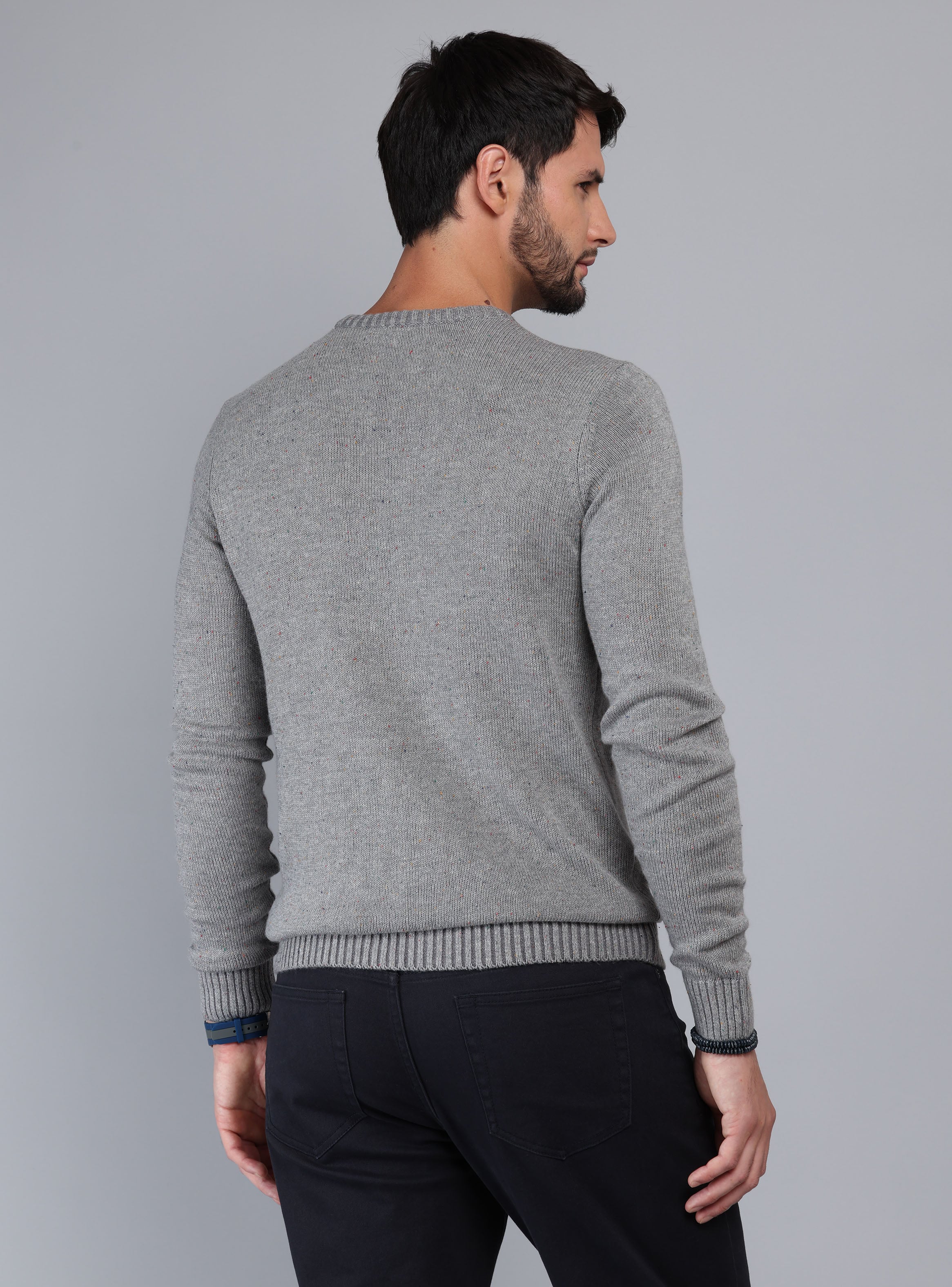 SWEATER CUELLO REDONDO REGULAR FIT GRIS ARROW - 2