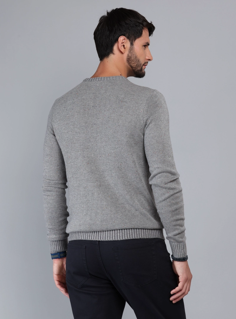 SWEATER CUELLO REDONDO REGULAR FIT GRIS ARROW - 2