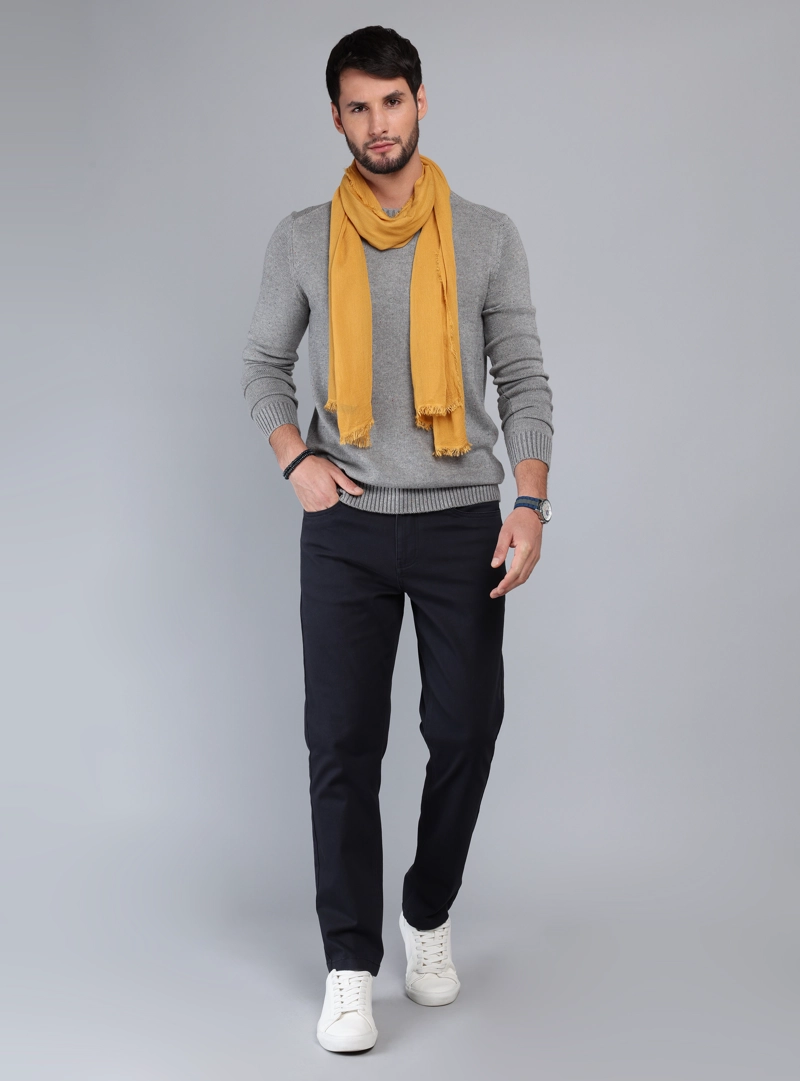 SWEATER CUELLO REDONDO REGULAR FIT GRIS ARROW - 4