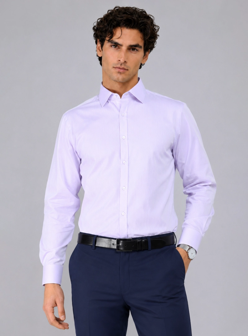 CAMISA FORMAL TEXTURADA SLIM FIT LILA ARROW - 1