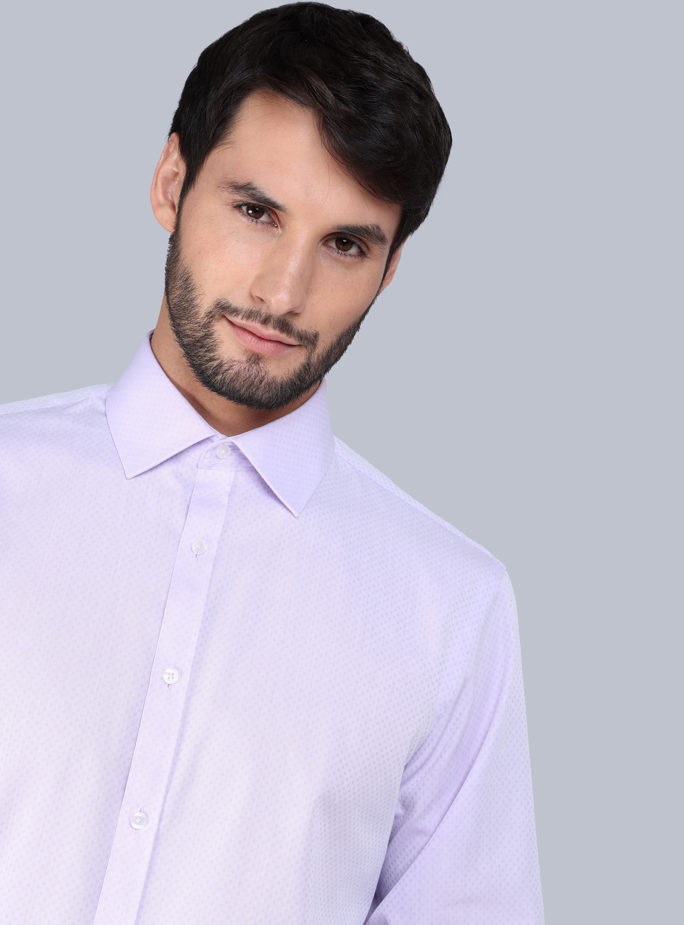 CAMISA FORMAL TEXTURADA SLIM FIT LILA ARROW - 4