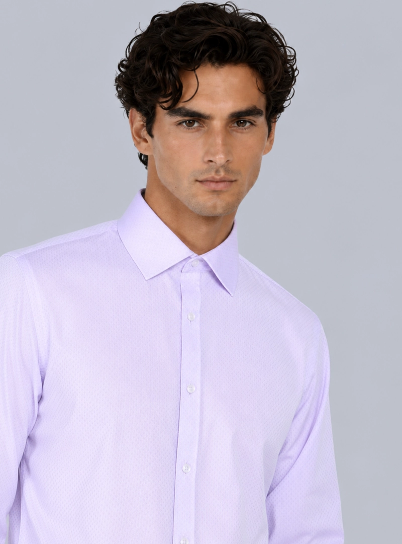 CAMISA FORMAL TEXTURADA SLIM FIT LILA ARROW - 4