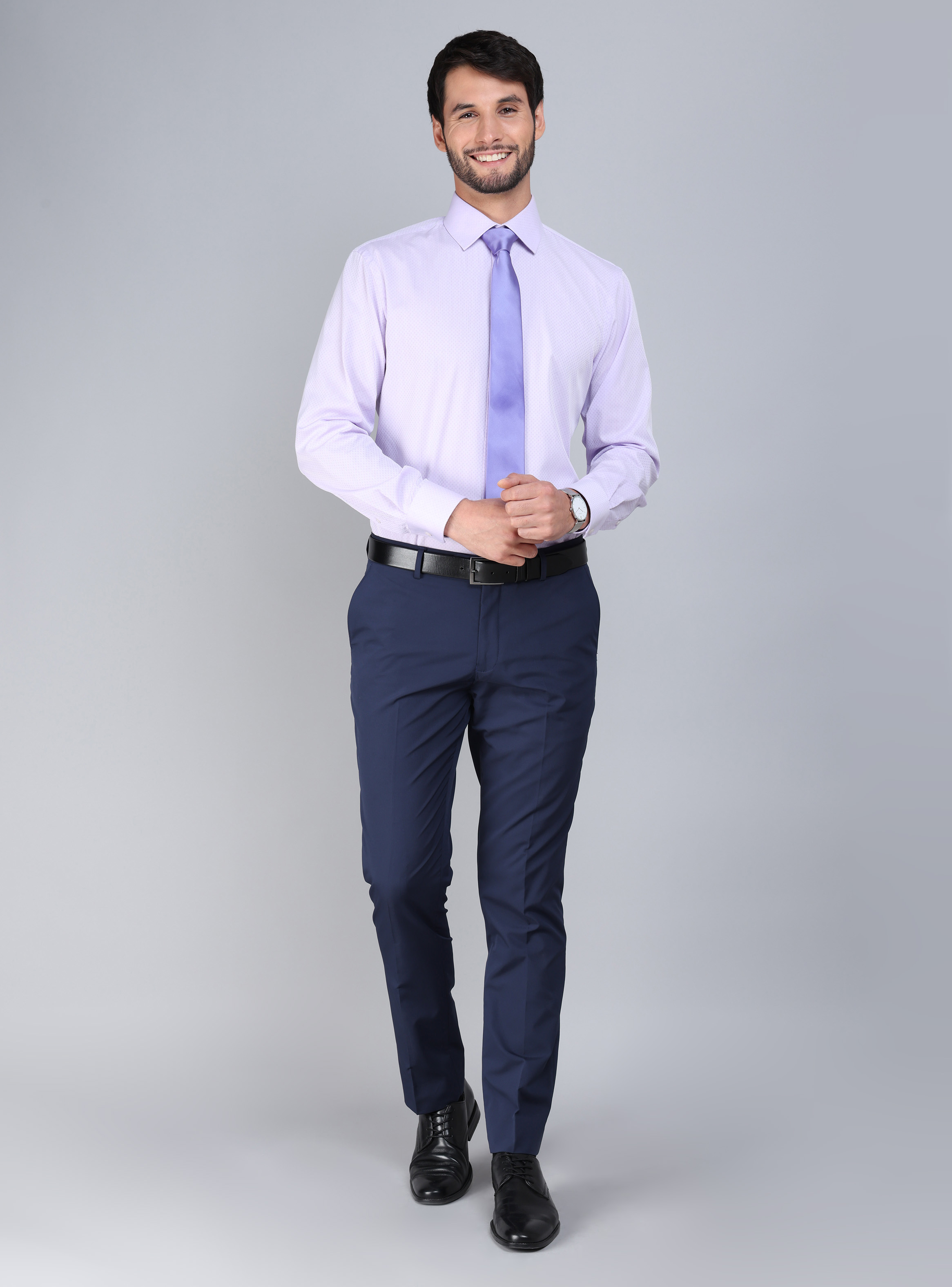 CAMISA FORMAL TEXTURADA SLIM FIT LILA ARROW - 5