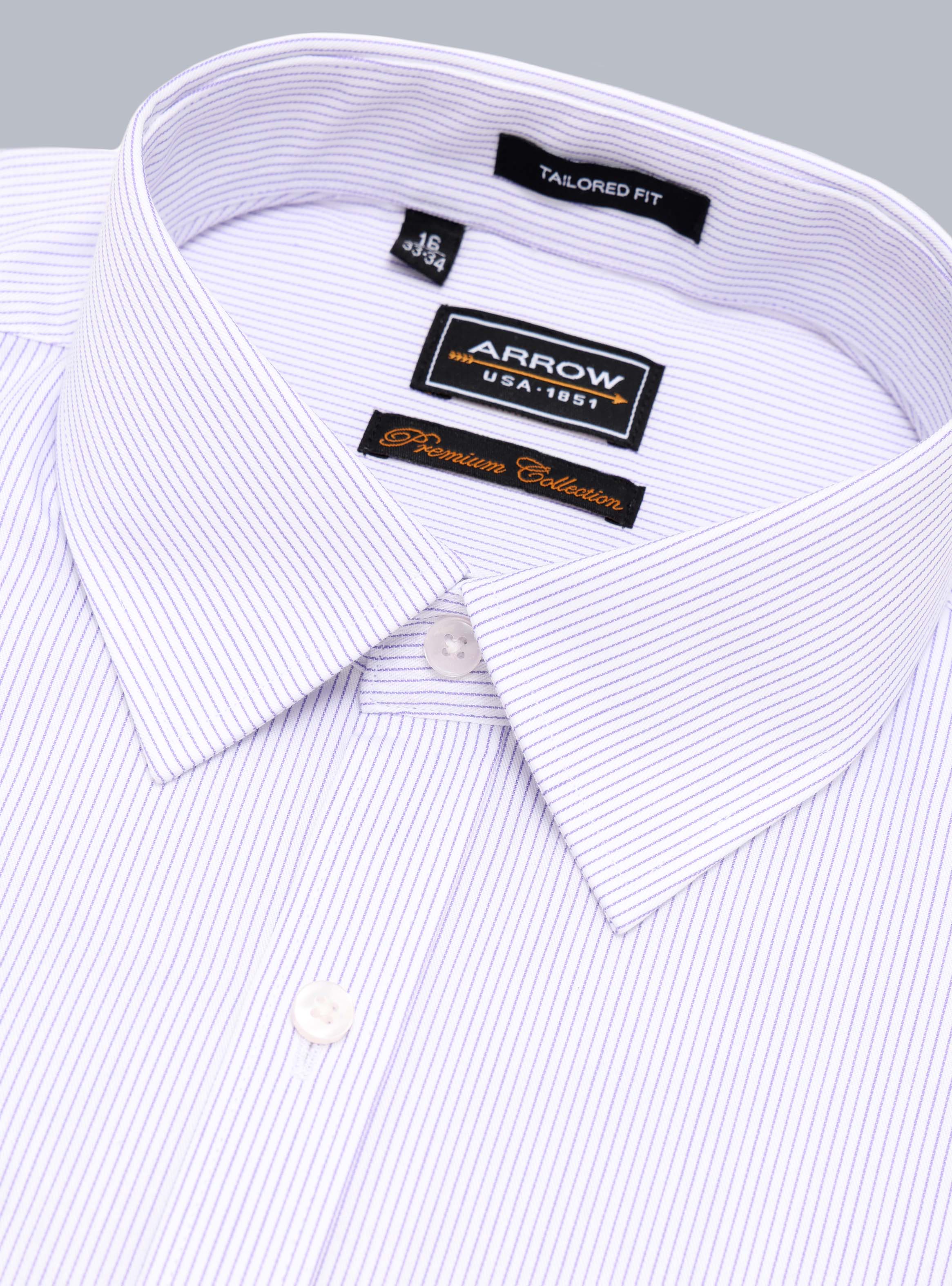 CAMISA FORMAL A RAYAS TAILORED FIT LILA ARROW - 2
