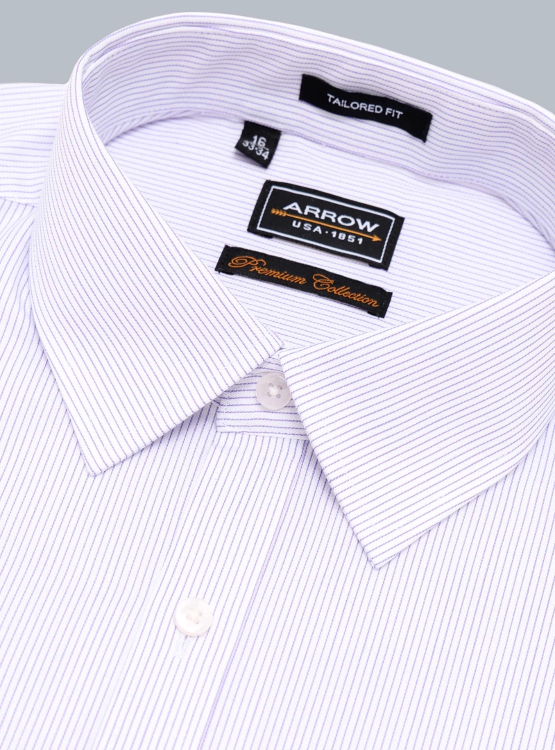 CAMISA FORMAL A RAYAS TAILORED FIT LILA ARROW - 2