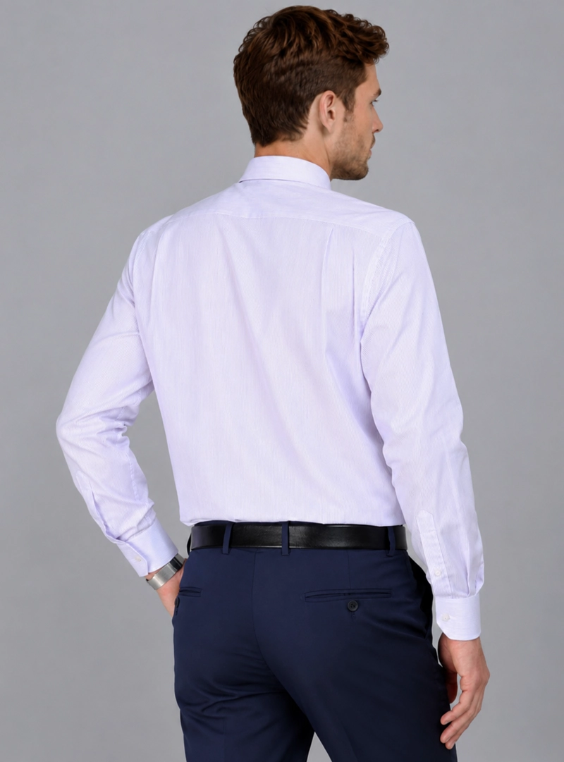 CAMISA FORMAL A RAYAS TAILORED FIT LILA ARROW - 3