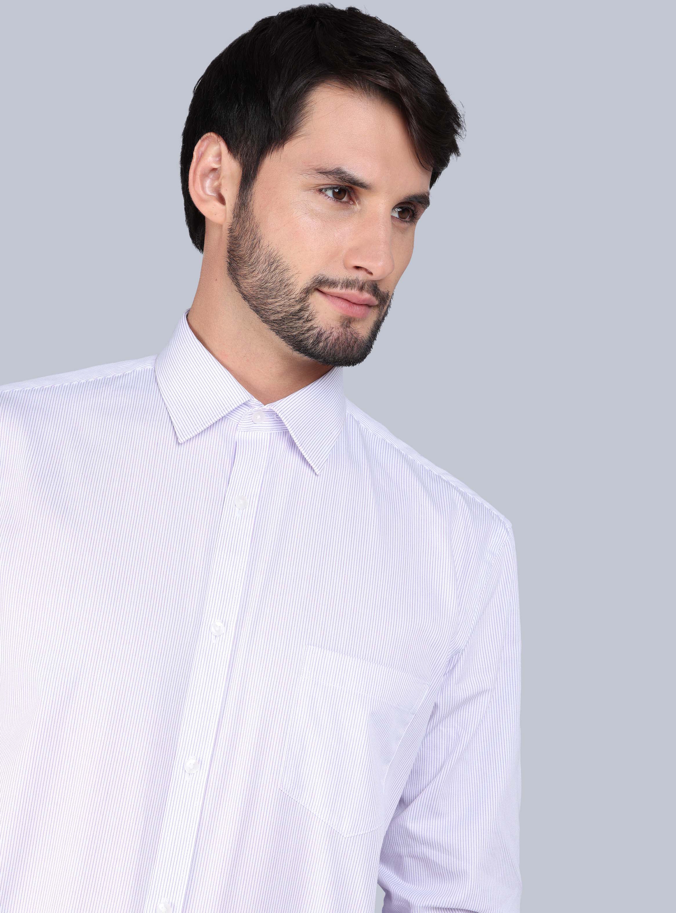 CAMISA FORMAL A RAYAS TAILORED FIT LILA ARROW - 4