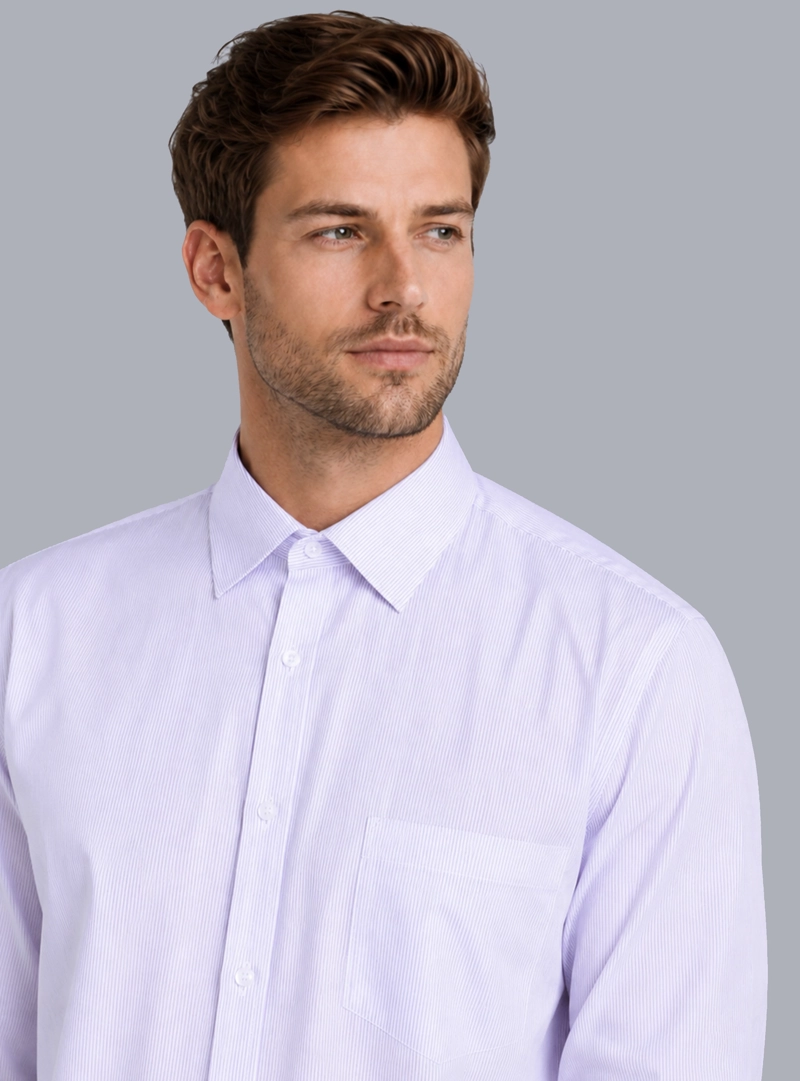 CAMISA FORMAL A RAYAS TAILORED FIT LILA ARROW - 4