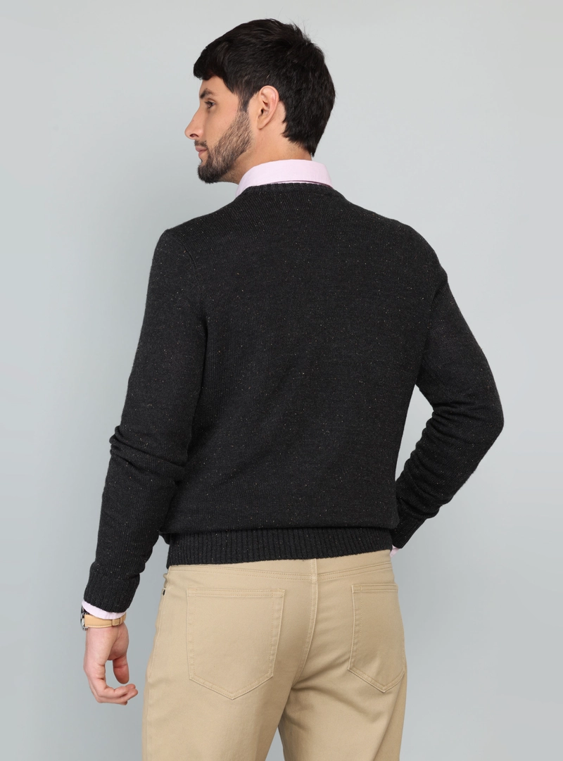 SWEATER CUELLO REDONDO REGULAR FIT GRIS OSCURO ARROW - 2