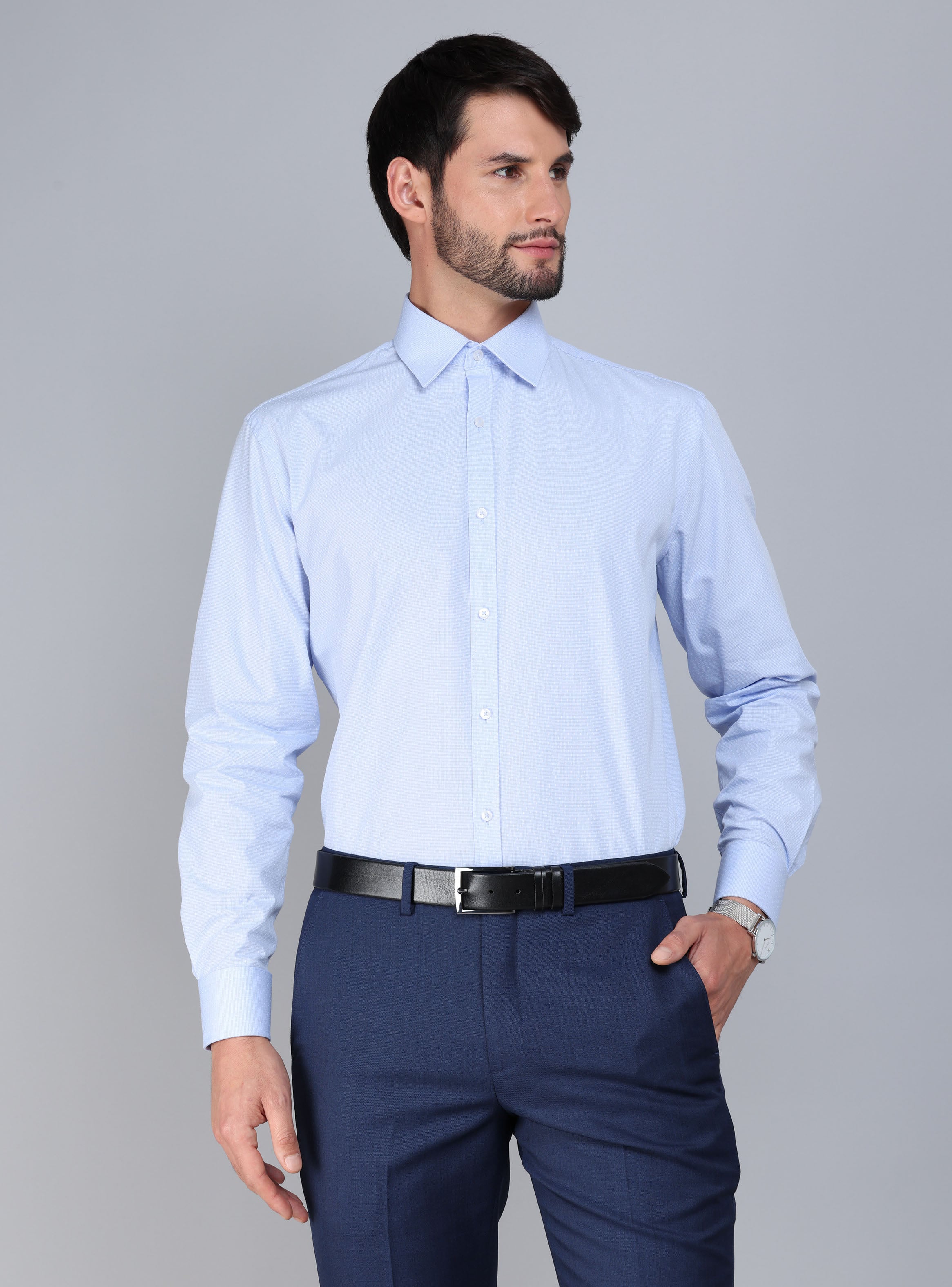 CAMISA FORMAL TEXTURADA TAILORED FIT CELESTE ARROW - 1