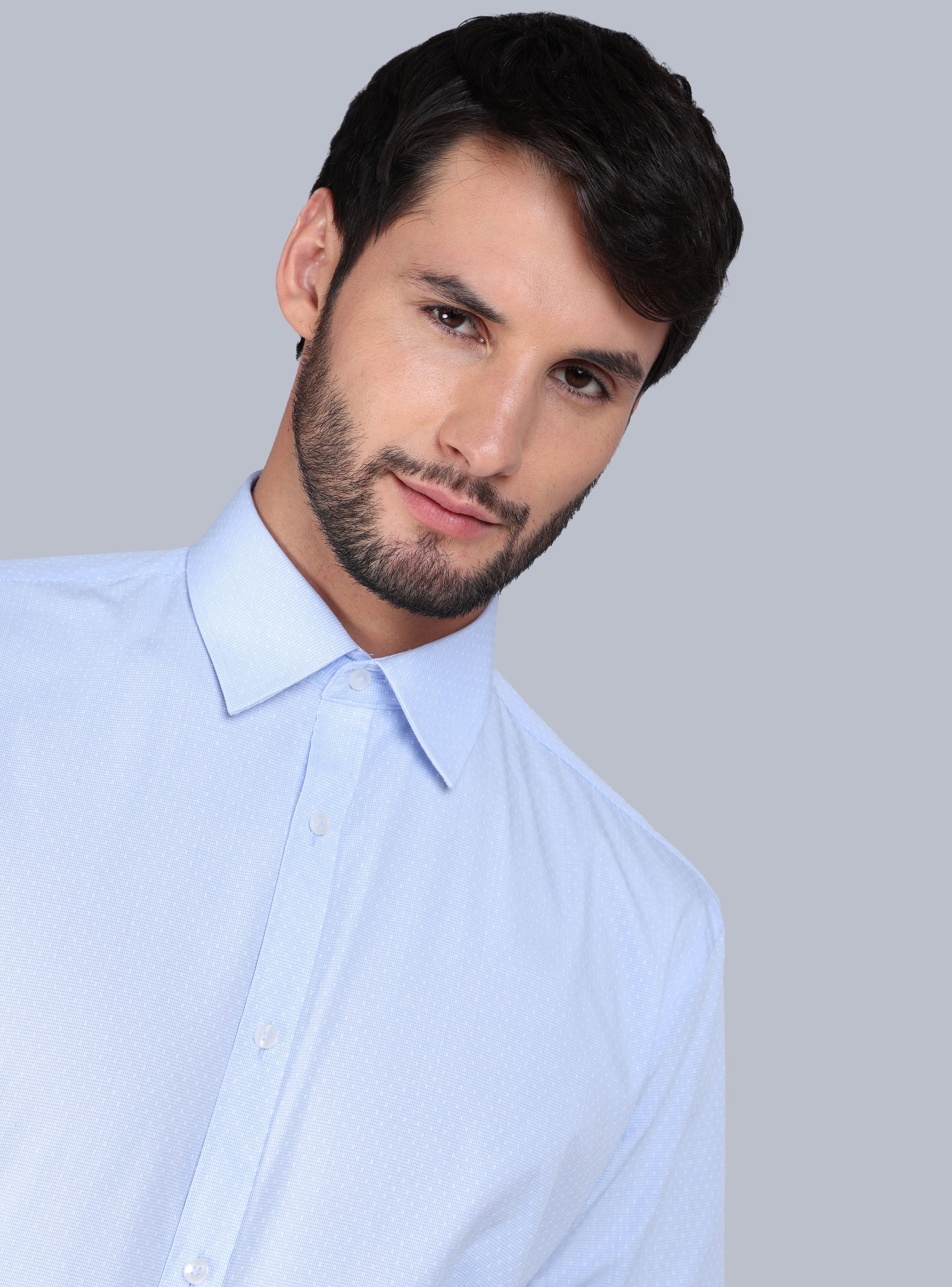 CAMISA FORMAL TEXTURADA TAILORED FIT CELESTE ARROW - 4