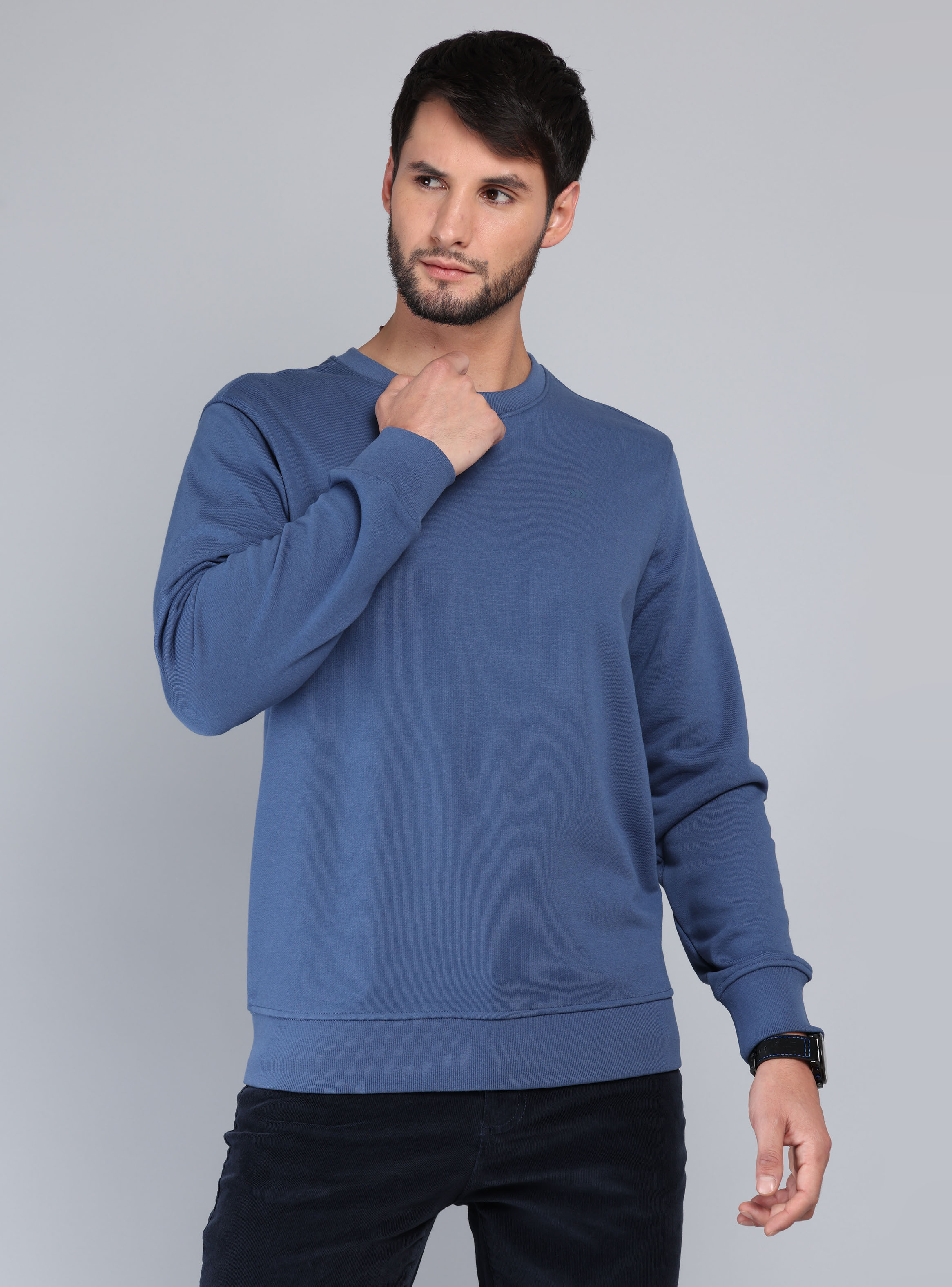 POLERON CUELLO REDONDO REGULAR FIT DENIM ARROW - 1