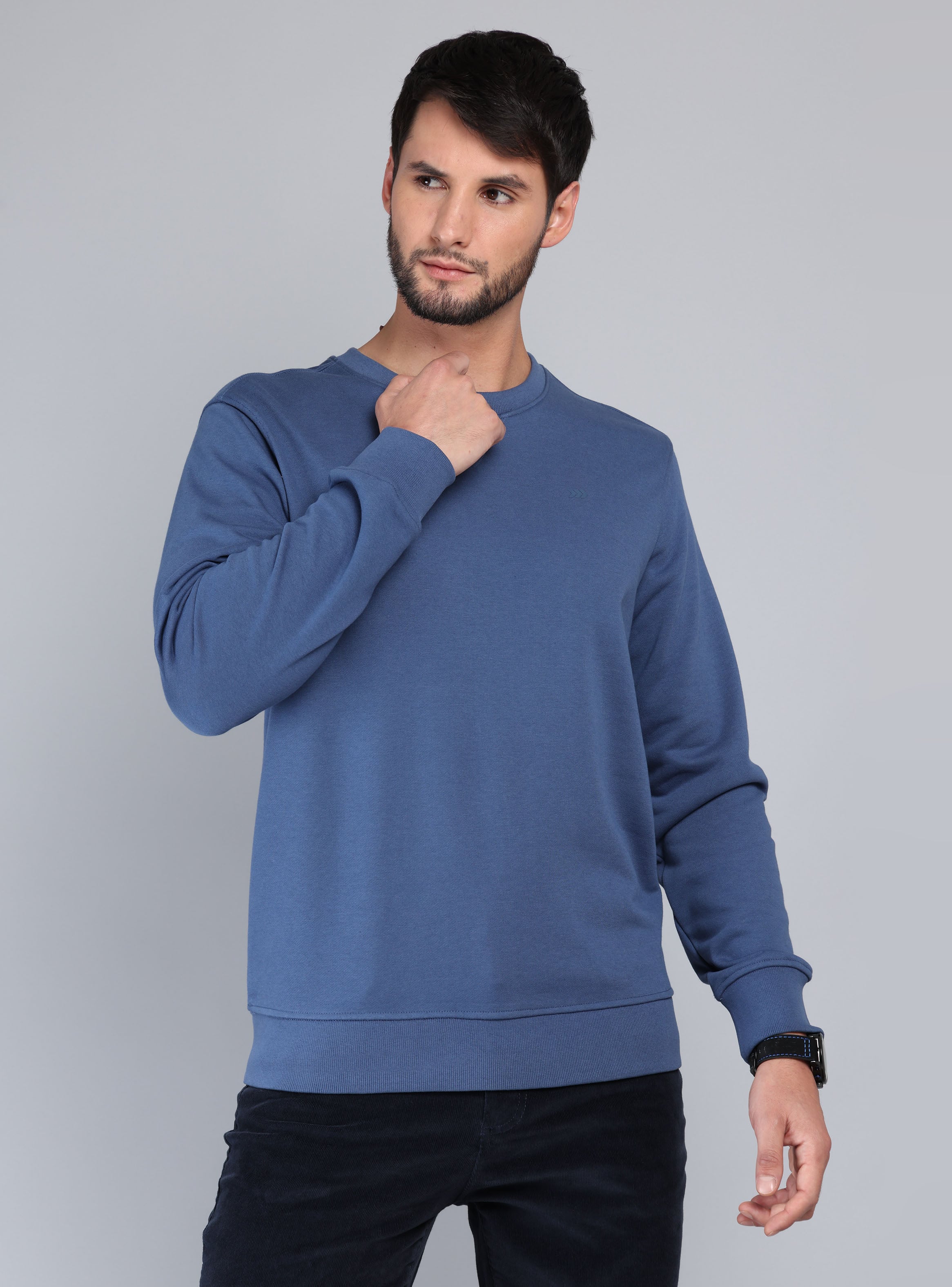 POLERON CUELLO REDONDO REGULAR FIT DENIM ARROW - 1