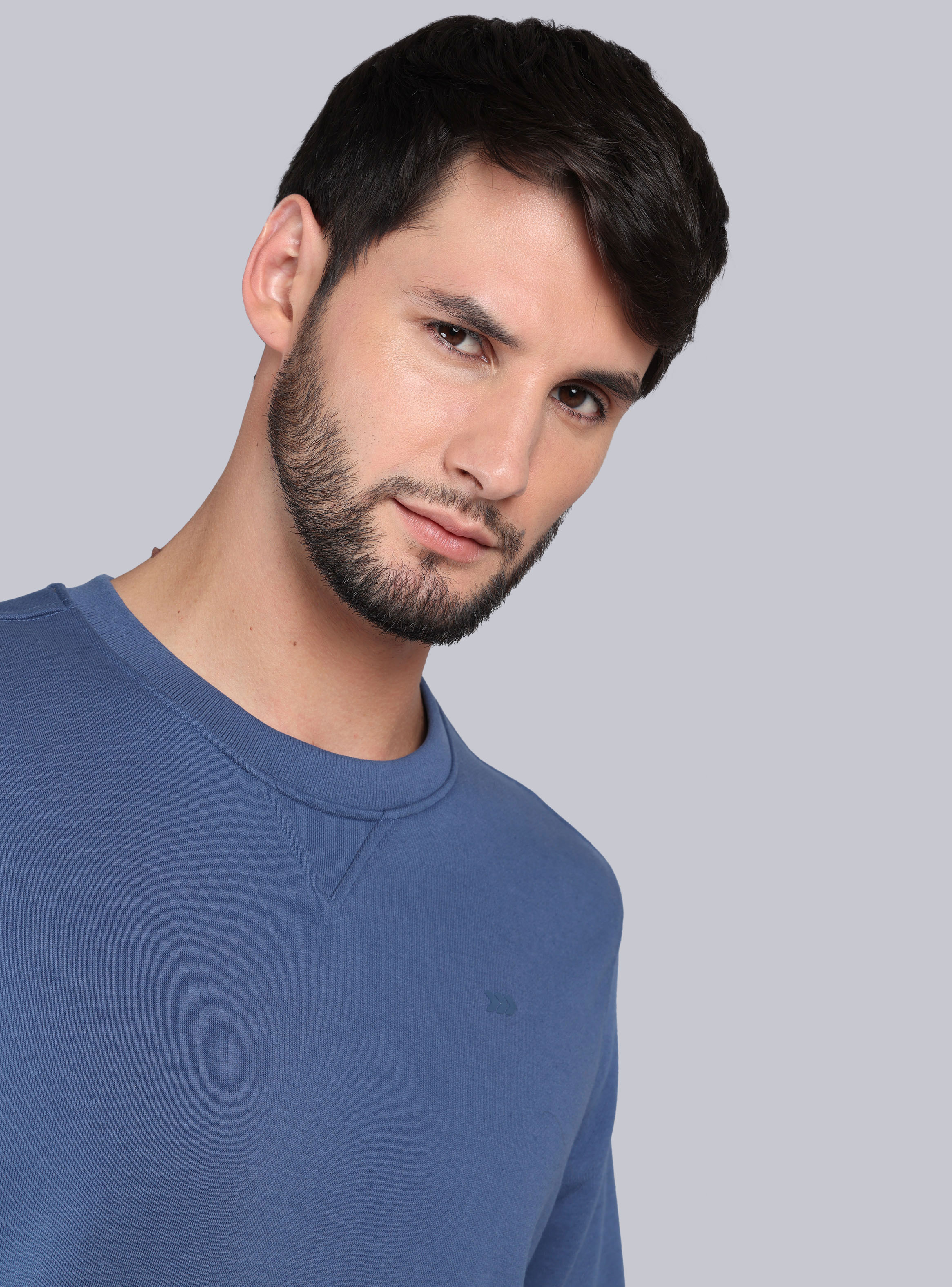 POLERON CUELLO REDONDO REGULAR FIT DENIM ARROW - 3