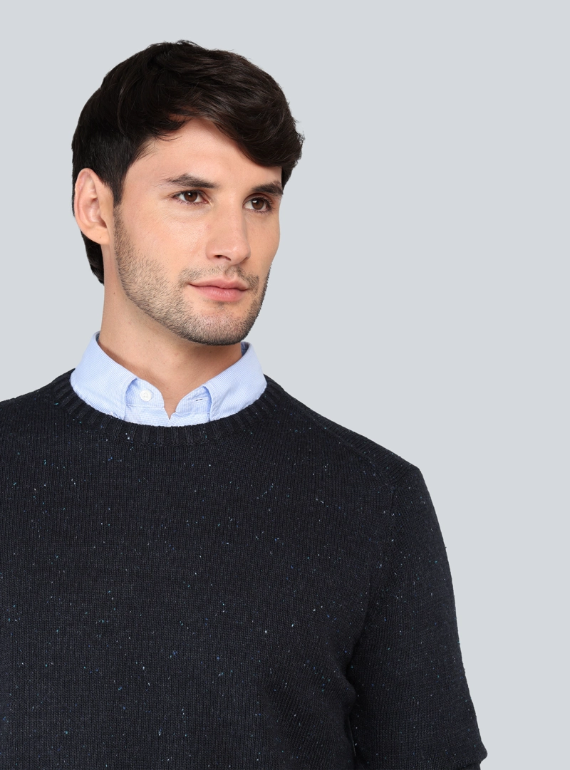 SWEATER CUELLO REDONDO REGULAR FIT AZUL ARROW - 3