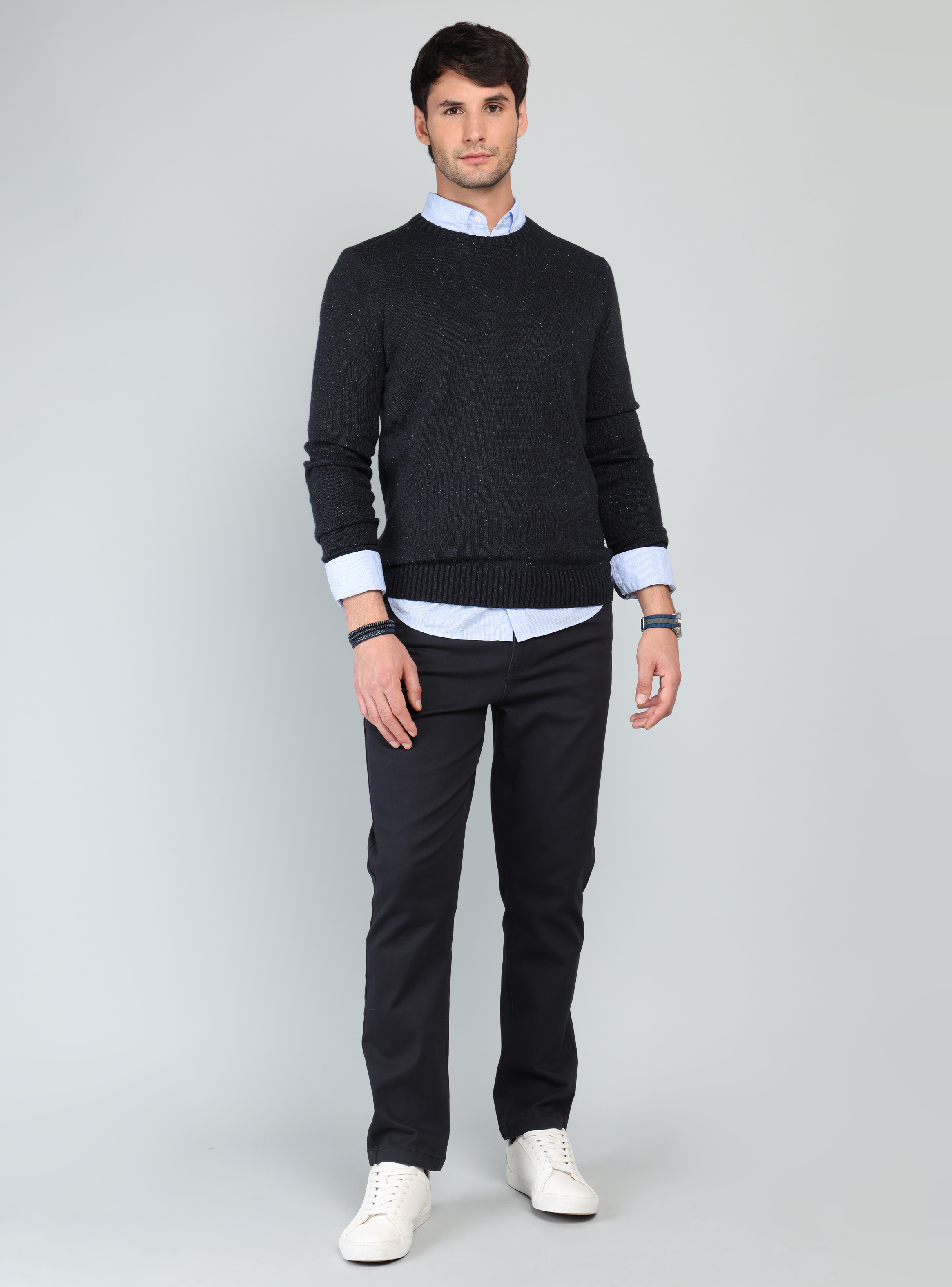 SWEATER CUELLO REDONDO REGULAR FIT AZUL ARROW - 4