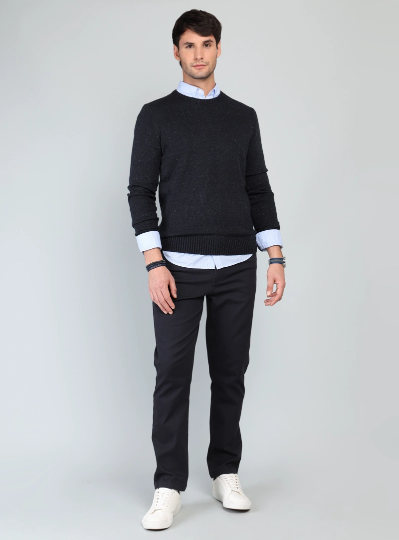 SWEATER CUELLO REDONDO REGULAR FIT AZUL ARROW - 4