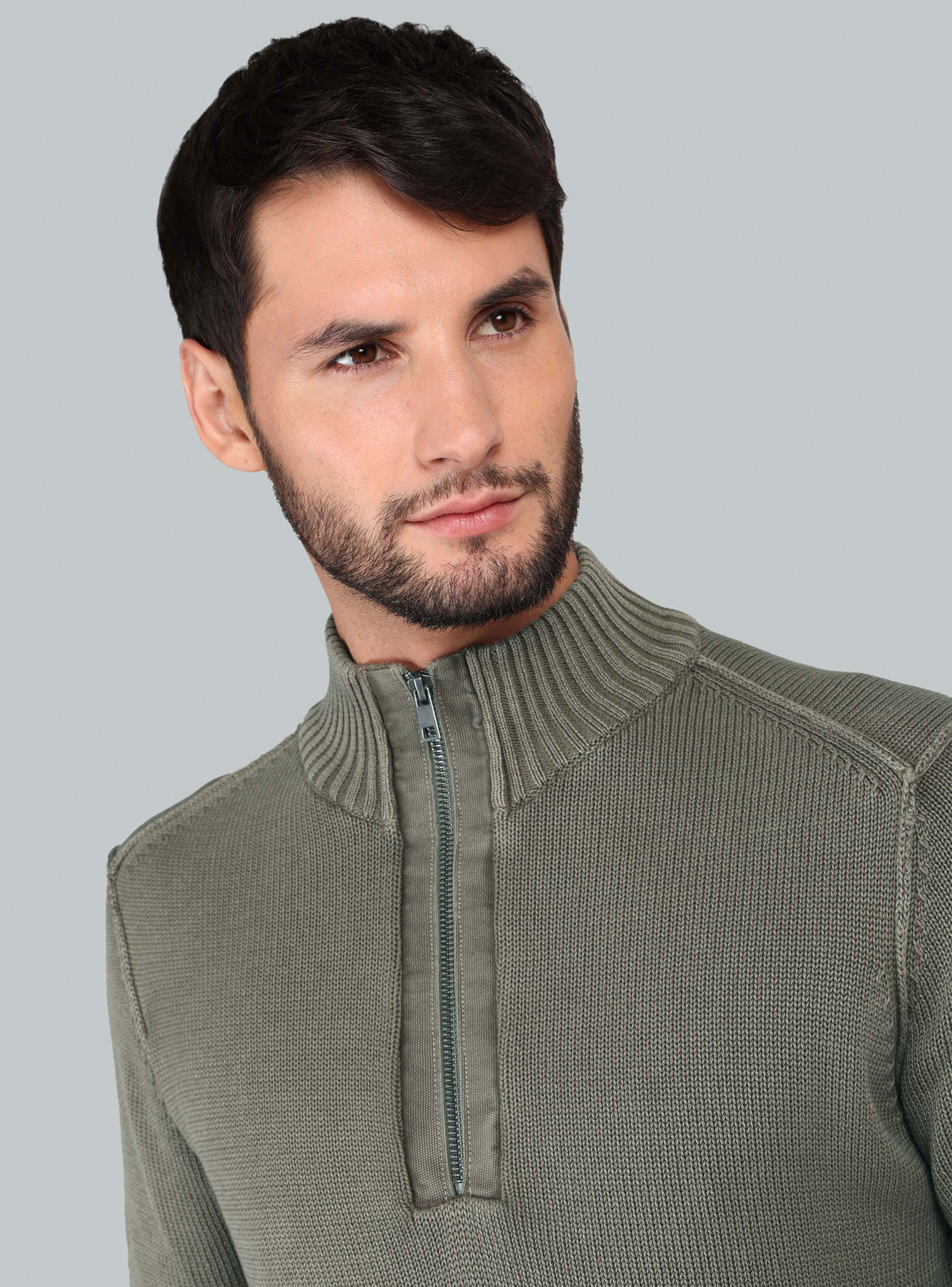 SWEATER STONE WASH REGULAR FIT VERDE ARROW - 3