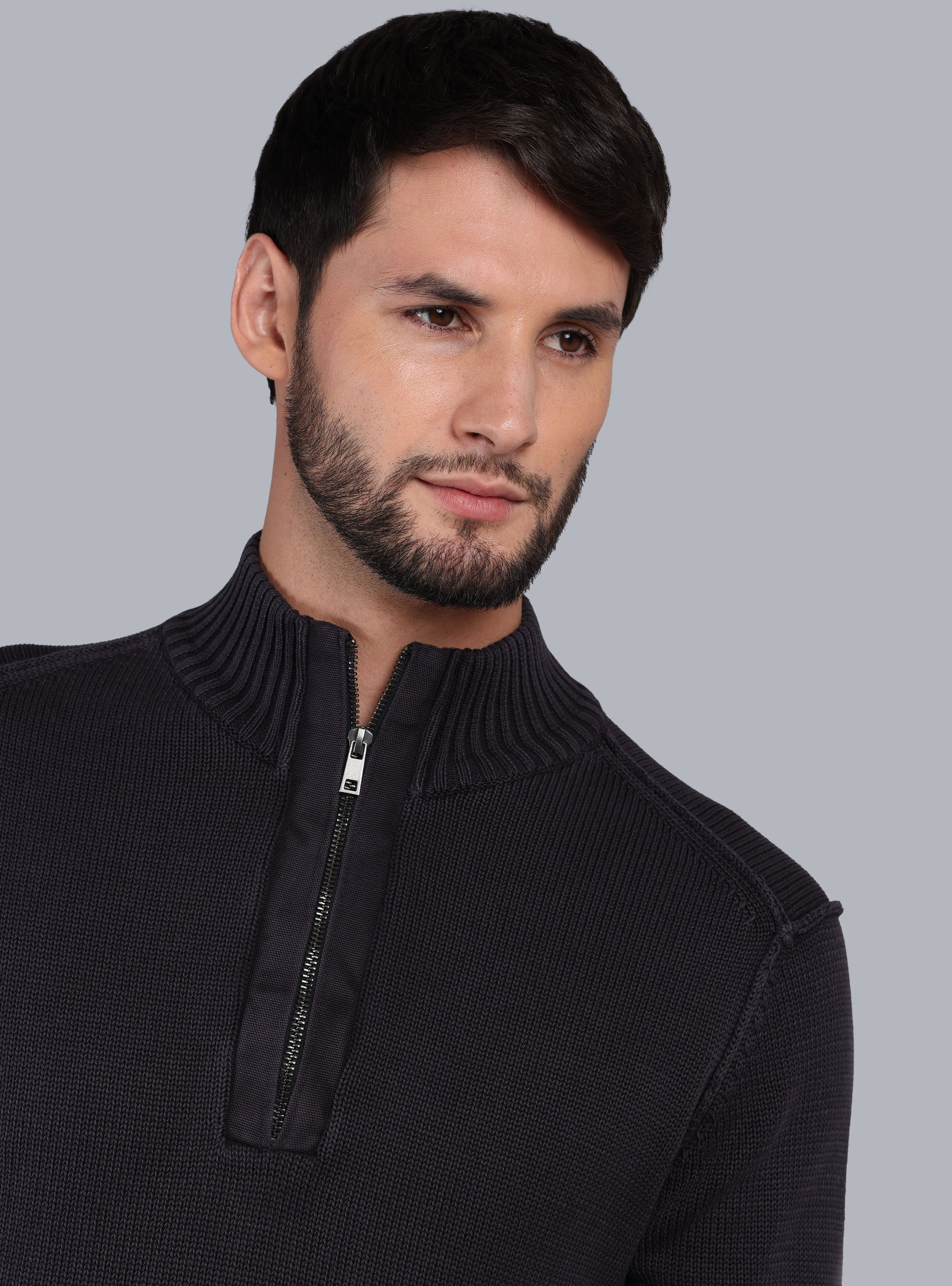 SWEATER STONE WASH REGULAR FIT NEGRO ARROW - 3