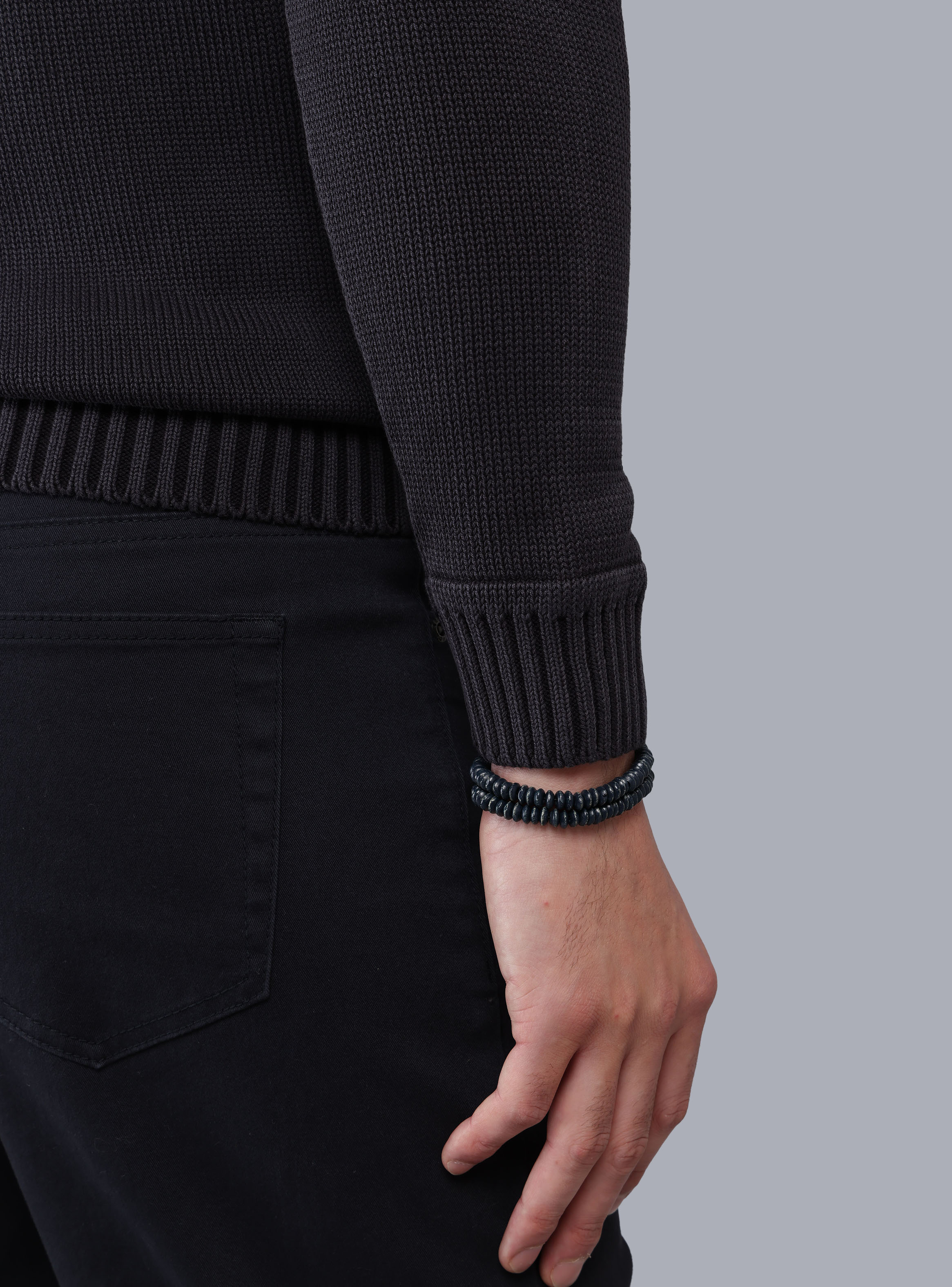 SWEATER STONE WASH REGULAR FIT NEGRO ARROW - 5