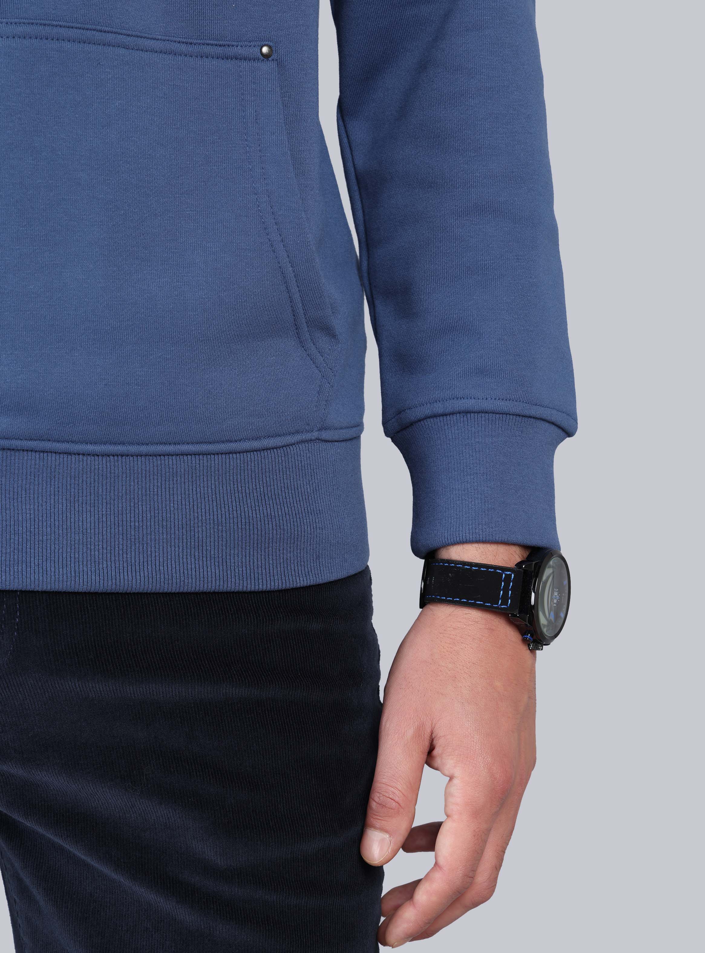 POLERON CON CAPUCHA REGULAR FIT AZUL ARROW - 5