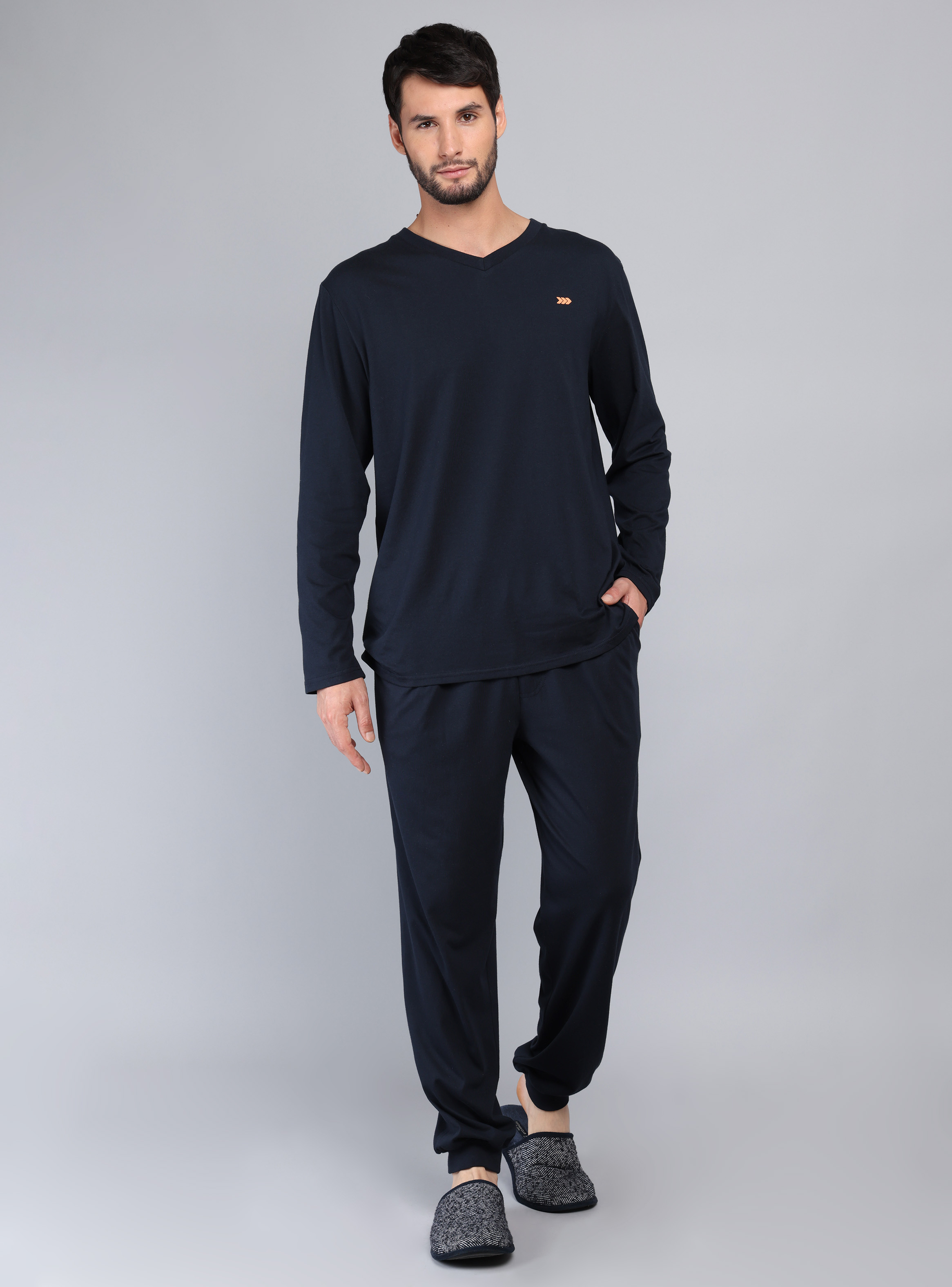 PIJAMA LARGO REGULAR FIT AZUL ARROW - 1