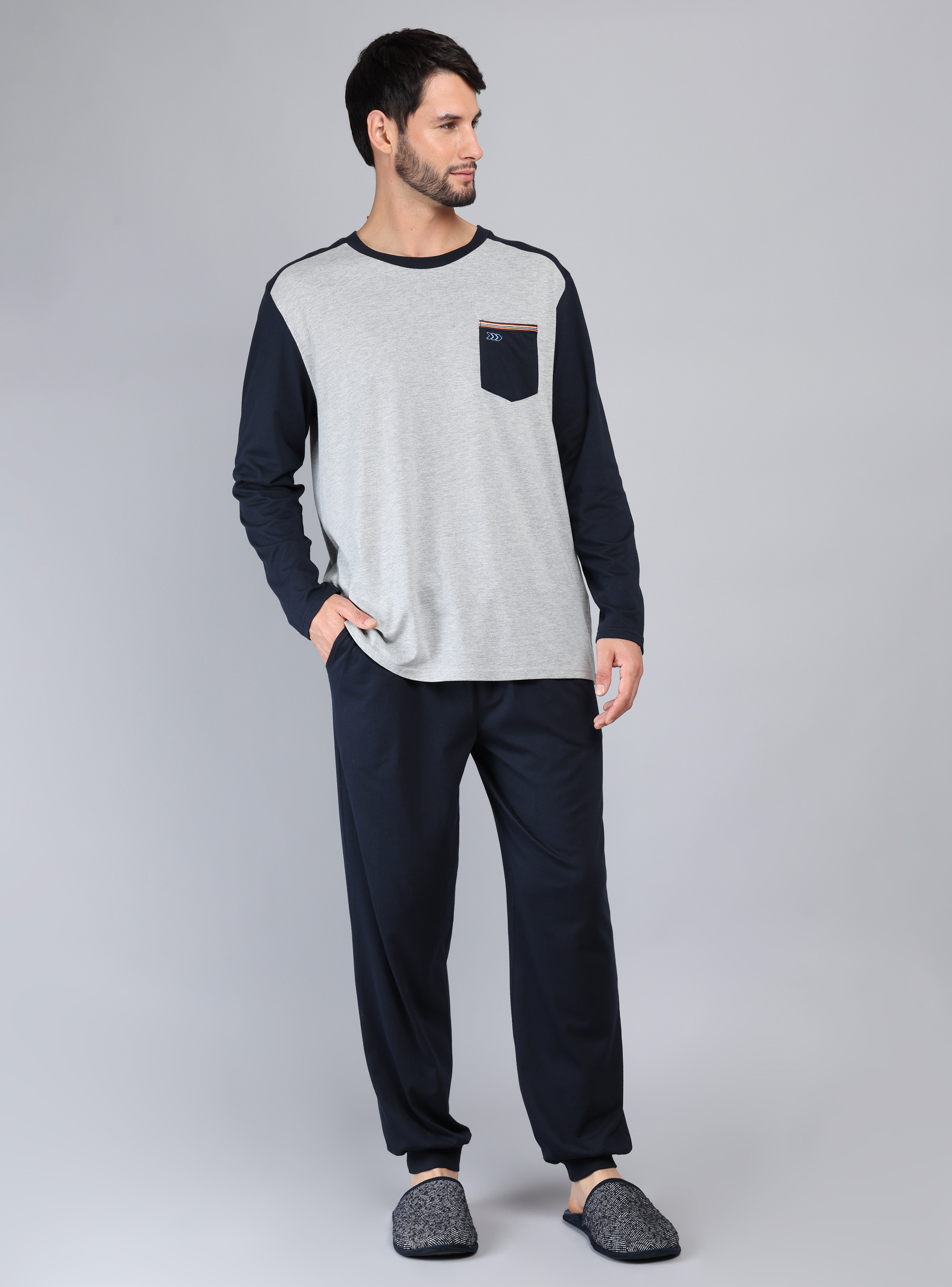 PIJAMA LARGO REGULAR FIT GRIS ARROW - 1
