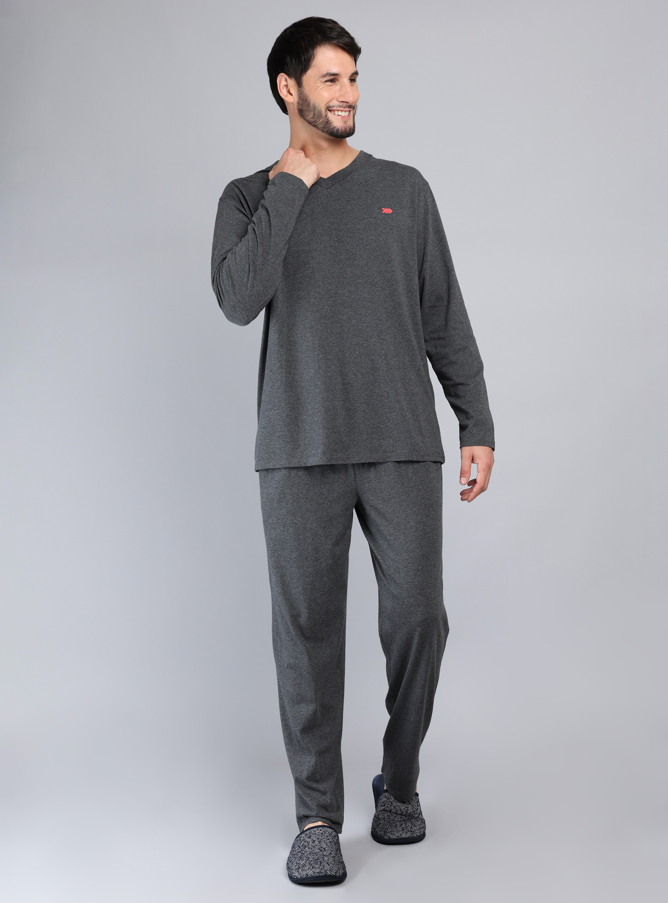 PIJAMA LARGO REGULAR FIT GRIS OSCURO ARROW - 1