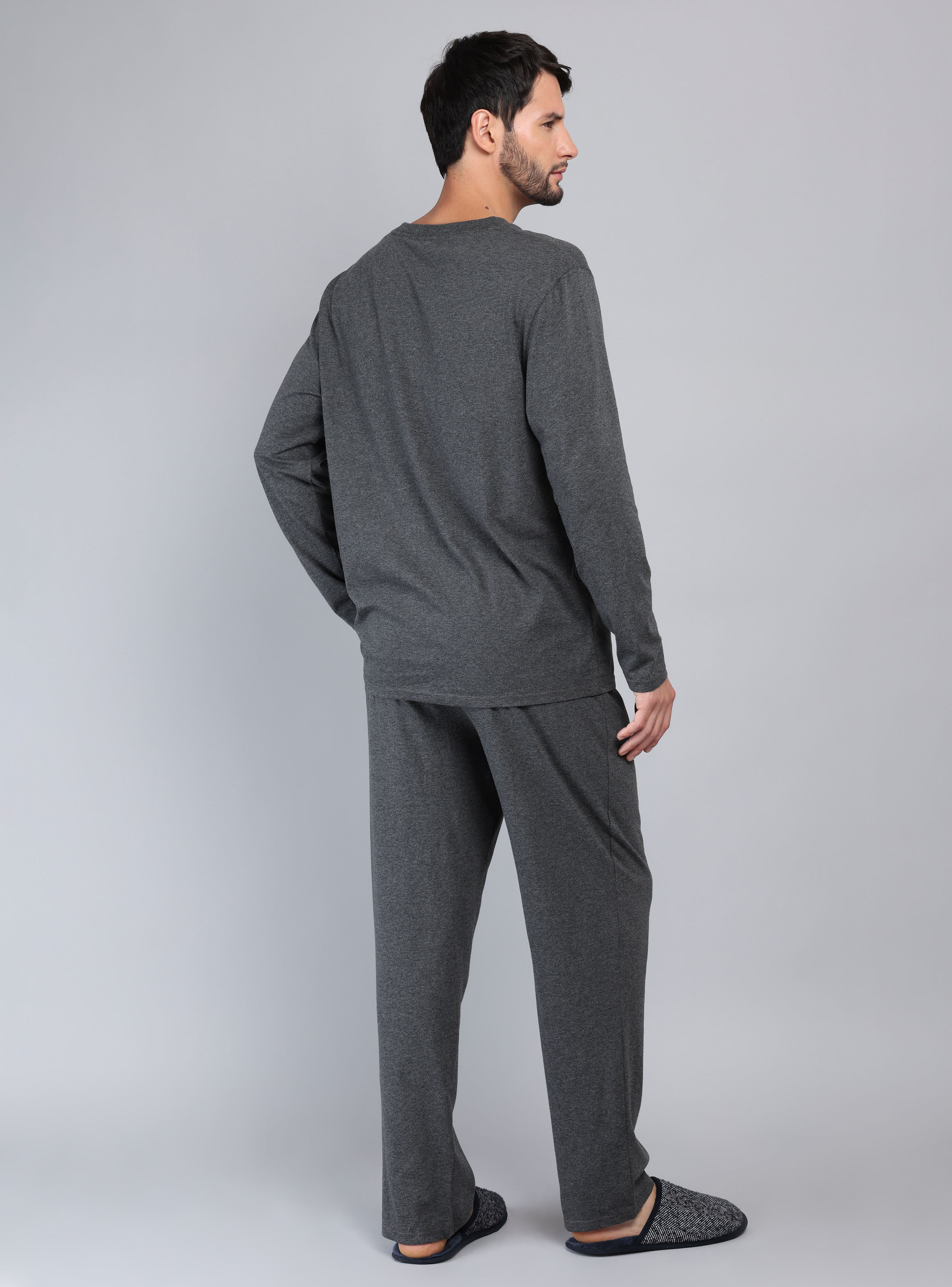 PIJAMA LARGO REGULAR FIT GRIS OSCURO ARROW - 2