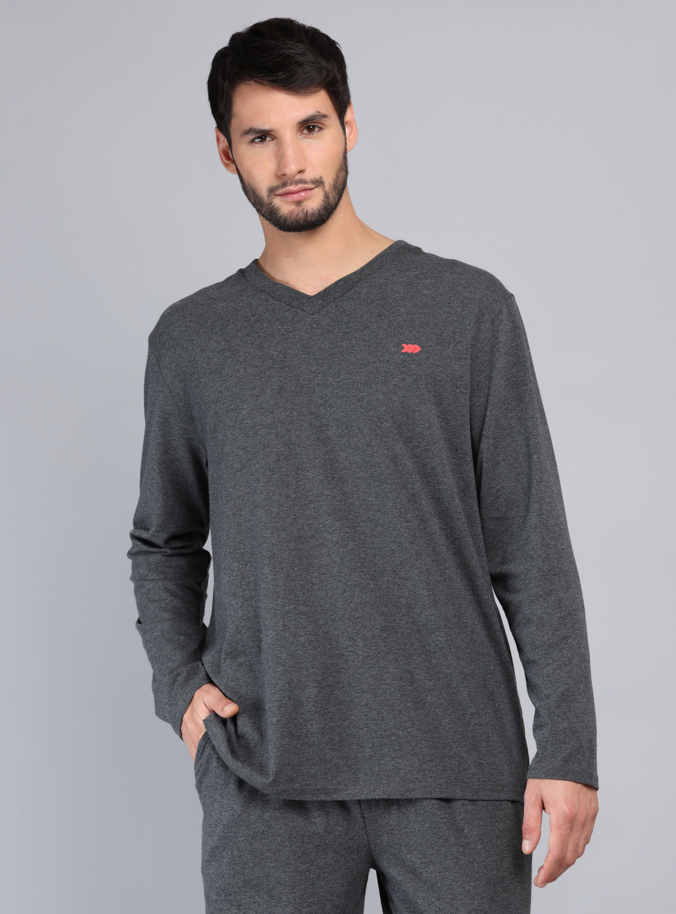 PIJAMA LARGO REGULAR FIT GRIS OSCURO ARROW - 3