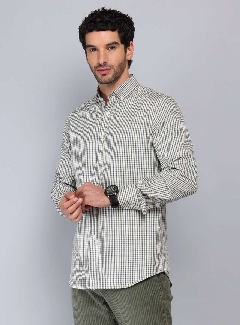 CAMISA CUADROS TAILORED FIT OLIVA PIERO BUTTI - 1