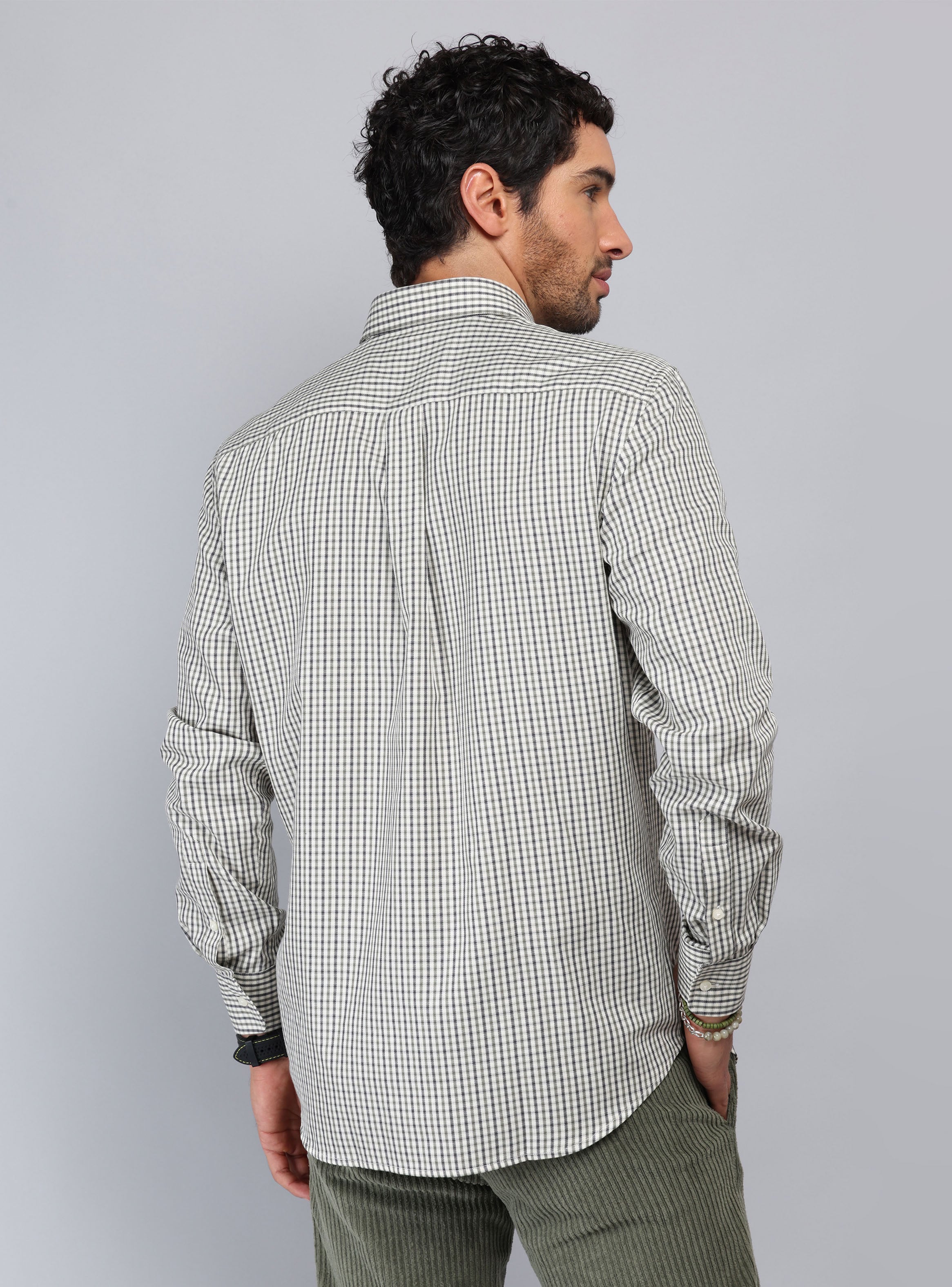 CAMISA CUADROS TAILORED FIT OLIVA PIERO BUTTI - 2