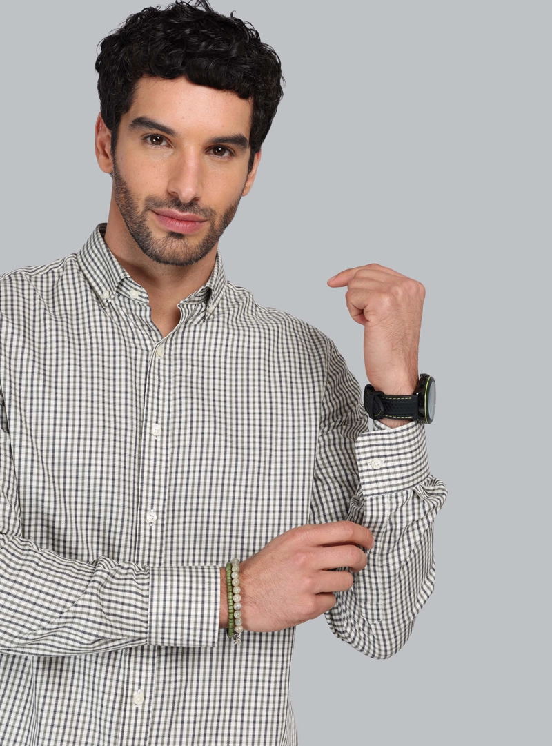 CAMISA CUADROS TAILORED FIT OLIVA PIERO BUTTI - 3