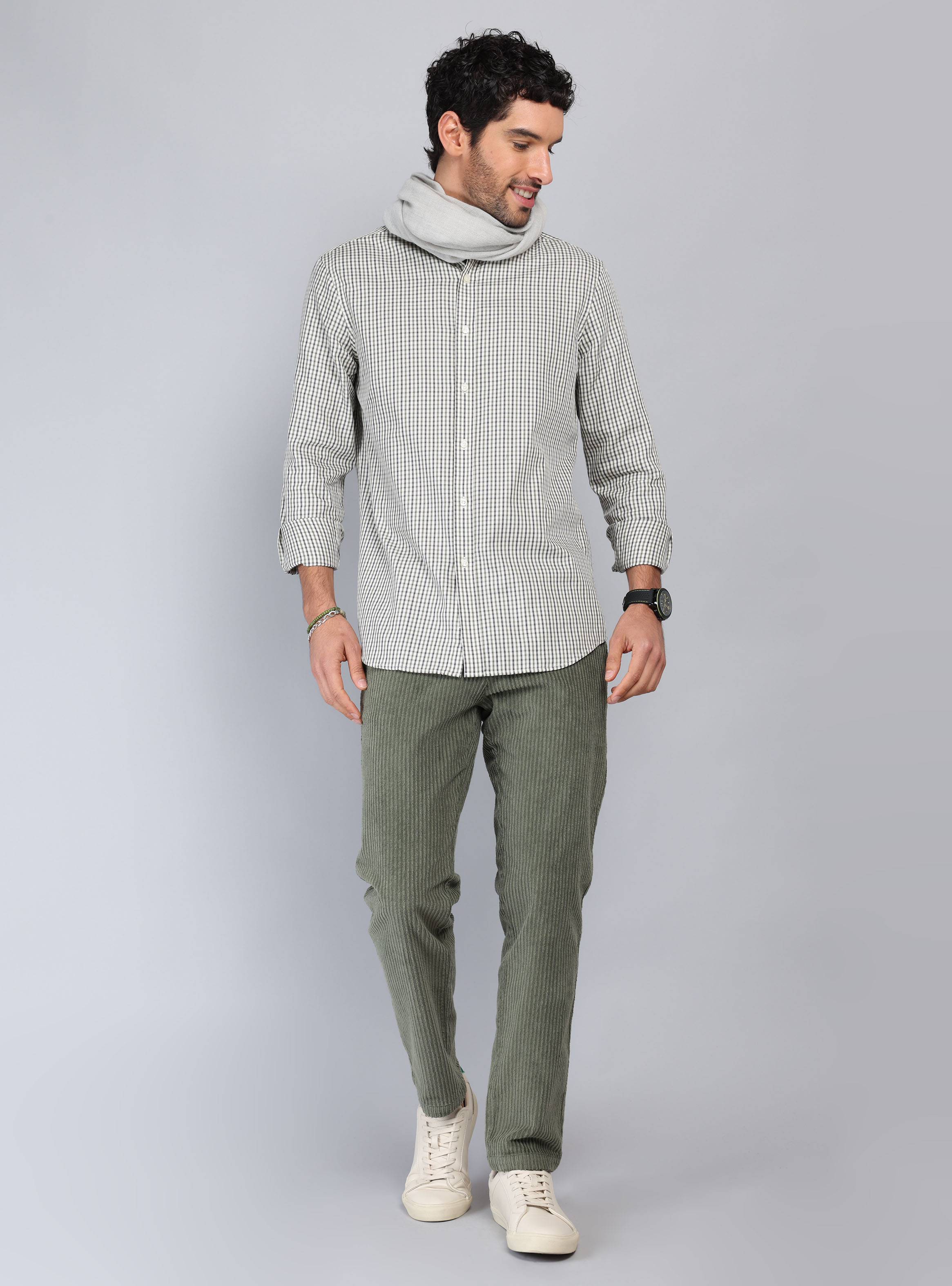 CAMISA CUADROS TAILORED FIT OLIVA PIERO BUTTI - 4