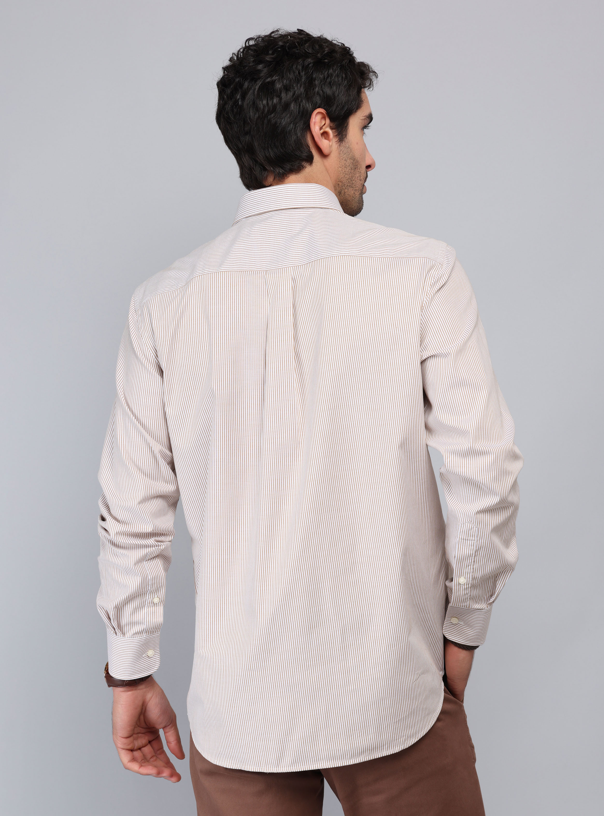 CAMISA RAYAS TAILORED FIT BEIGE PIERO BUTTI - 2