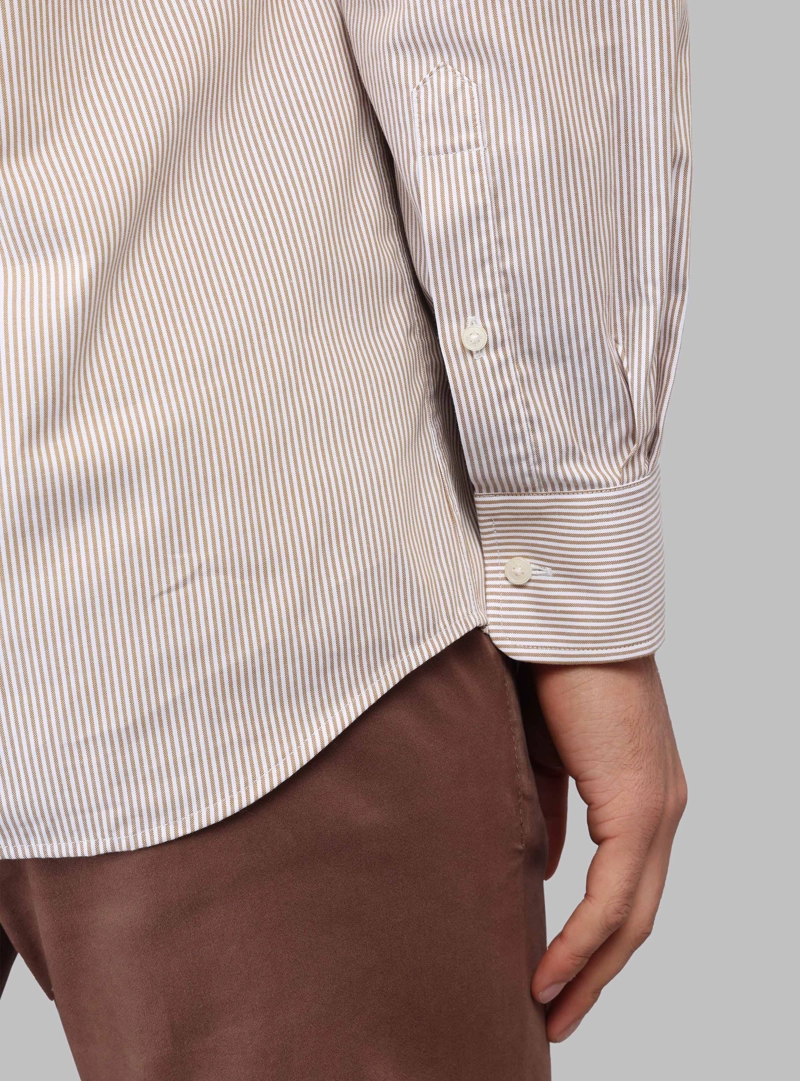 CAMISA RAYAS TAILORED FIT BEIGE PIERO BUTTI - 6