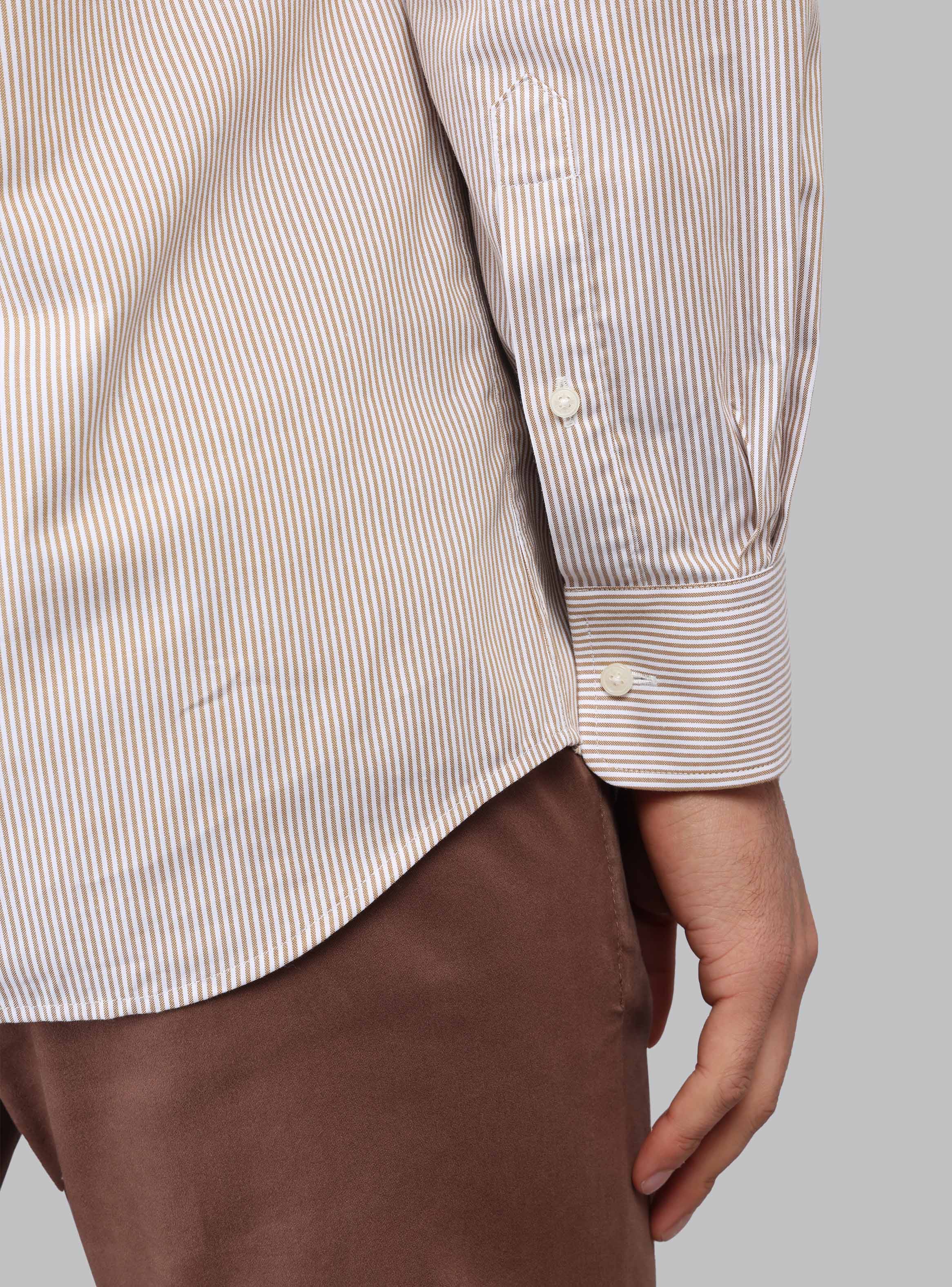 CAMISA RAYAS TAILORED FIT BEIGE PIERO BUTTI - 6