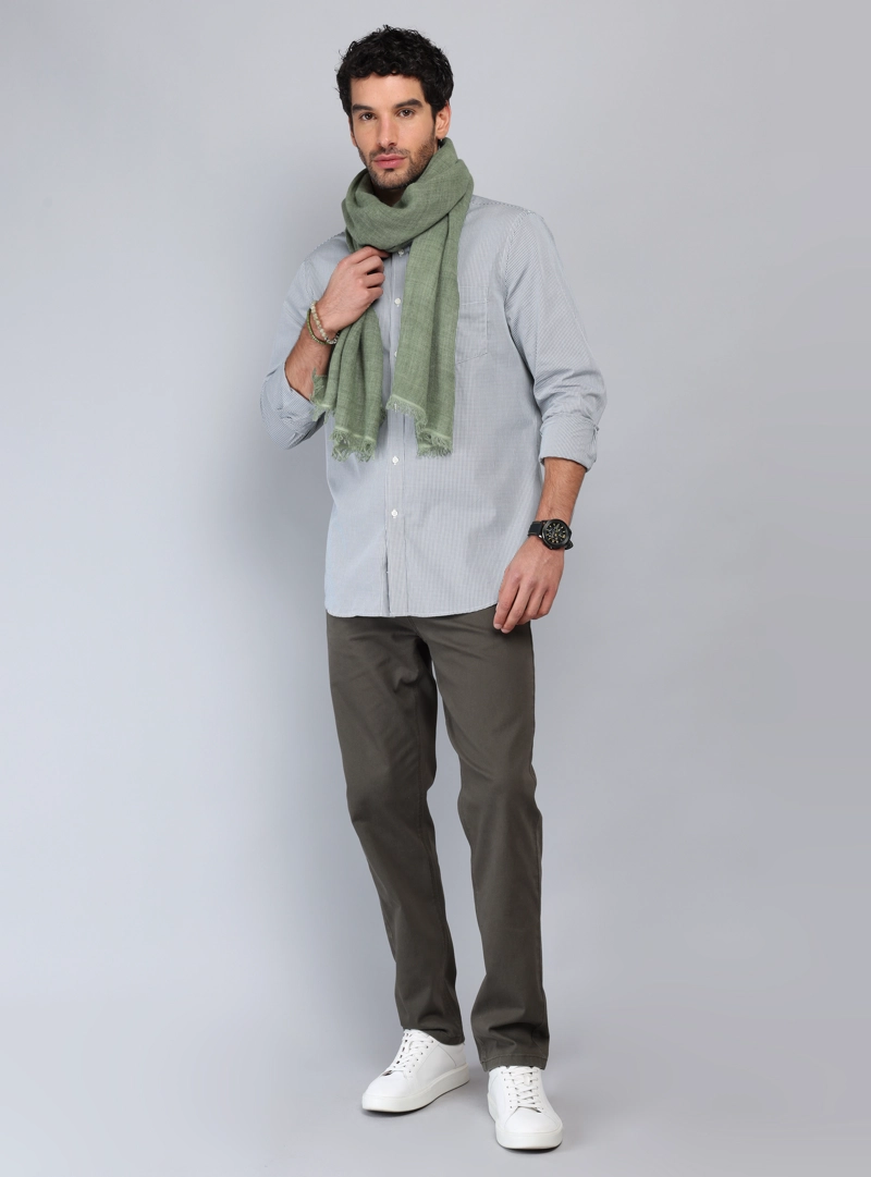 CAMISA CUADROS TAILORED FIT VERDE PIERO BUTTI - 4