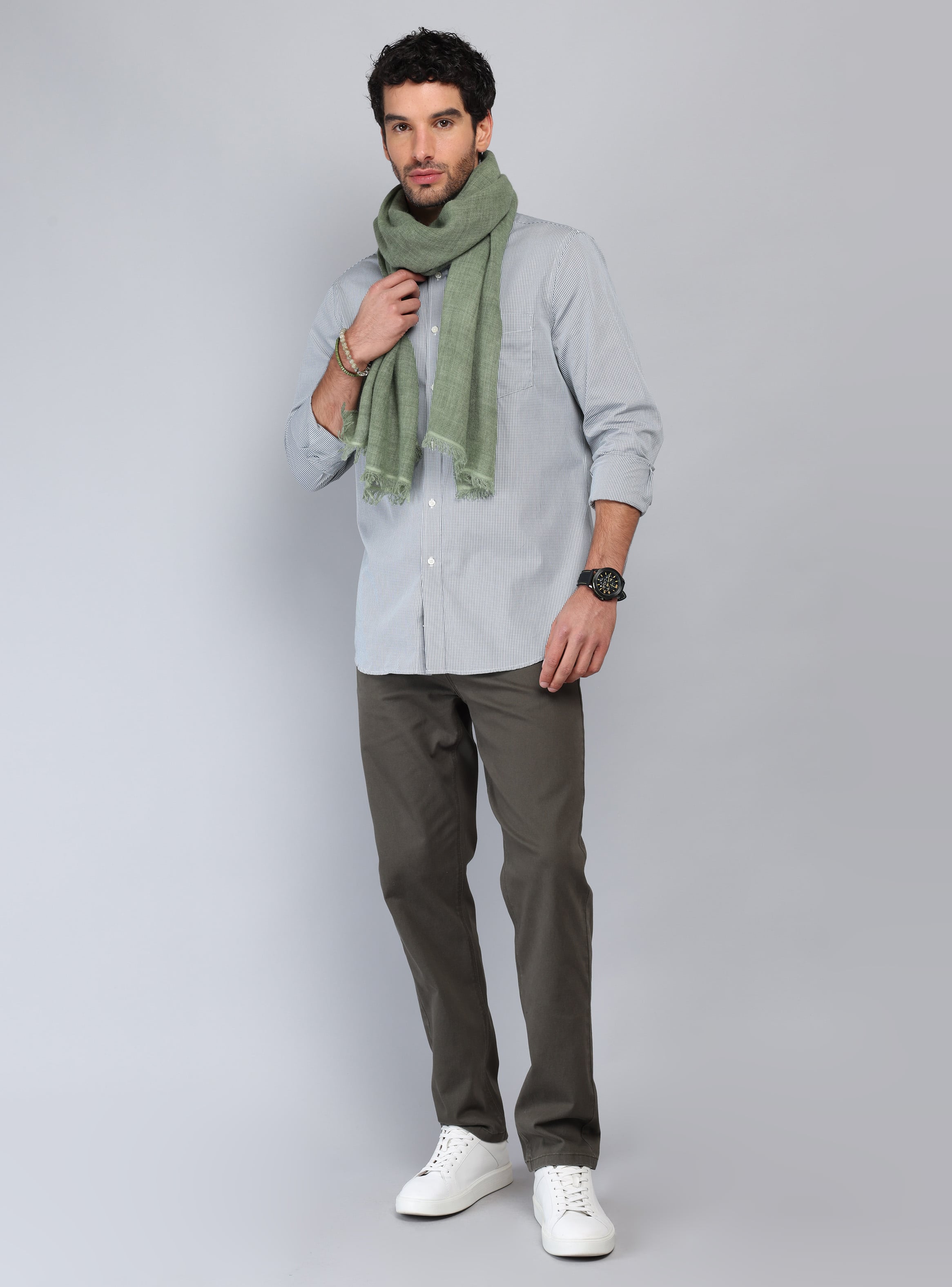 CAMISA CUADROS TAILORED FIT VERDE PIERO BUTTI - 4