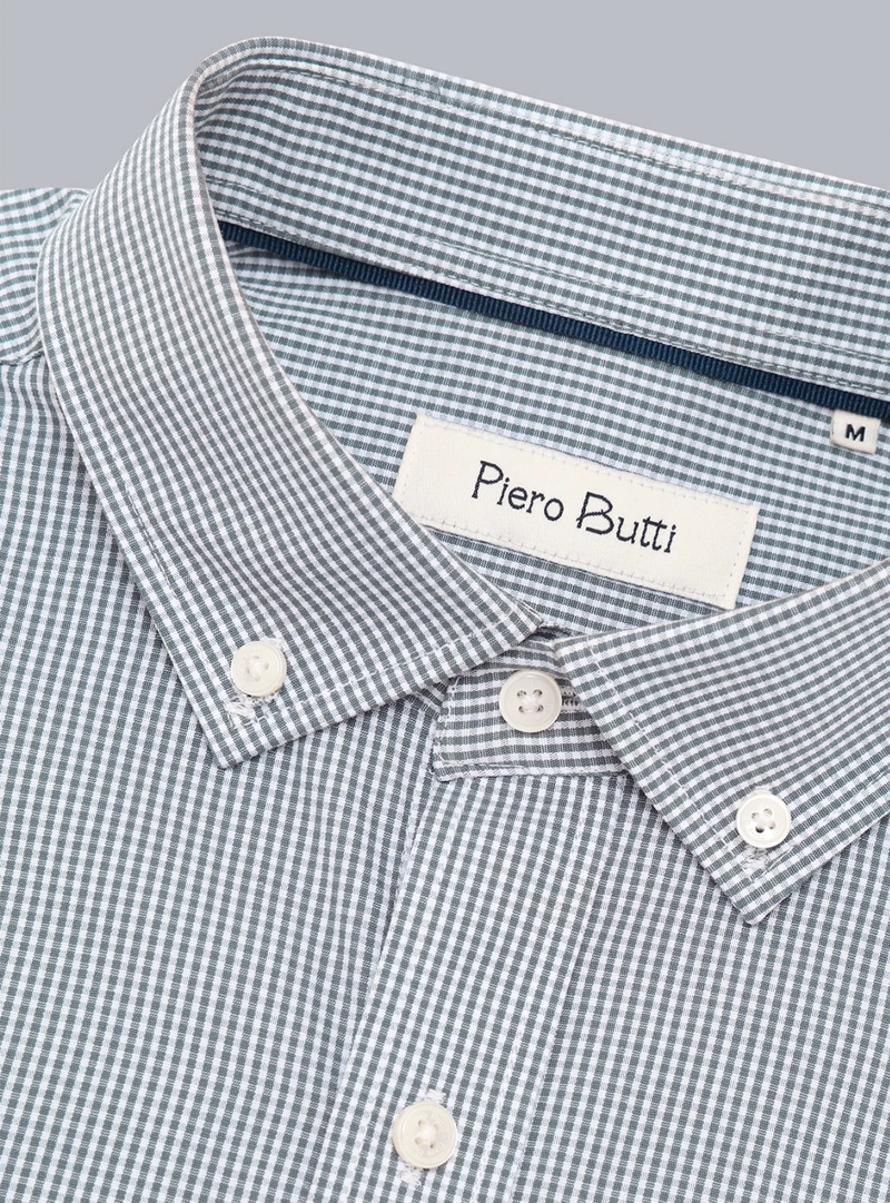 CAMISA CUADROS TAILORED FIT VERDE PIERO BUTTI - 5