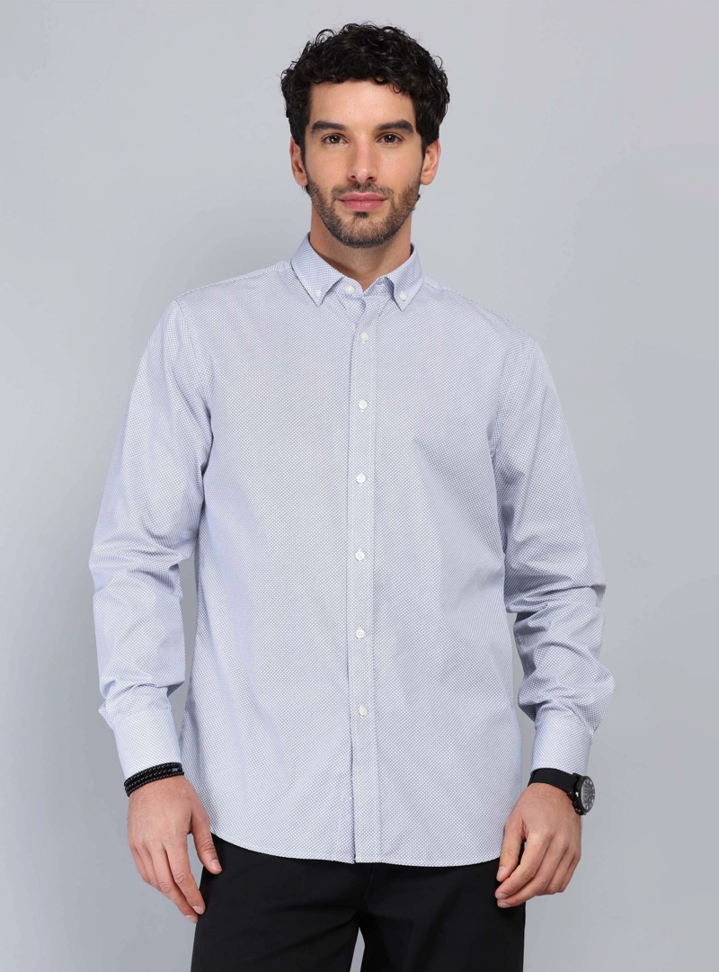 CAMISA PRINT TAILORED FIT AZUL PIERO BUTTI - 1