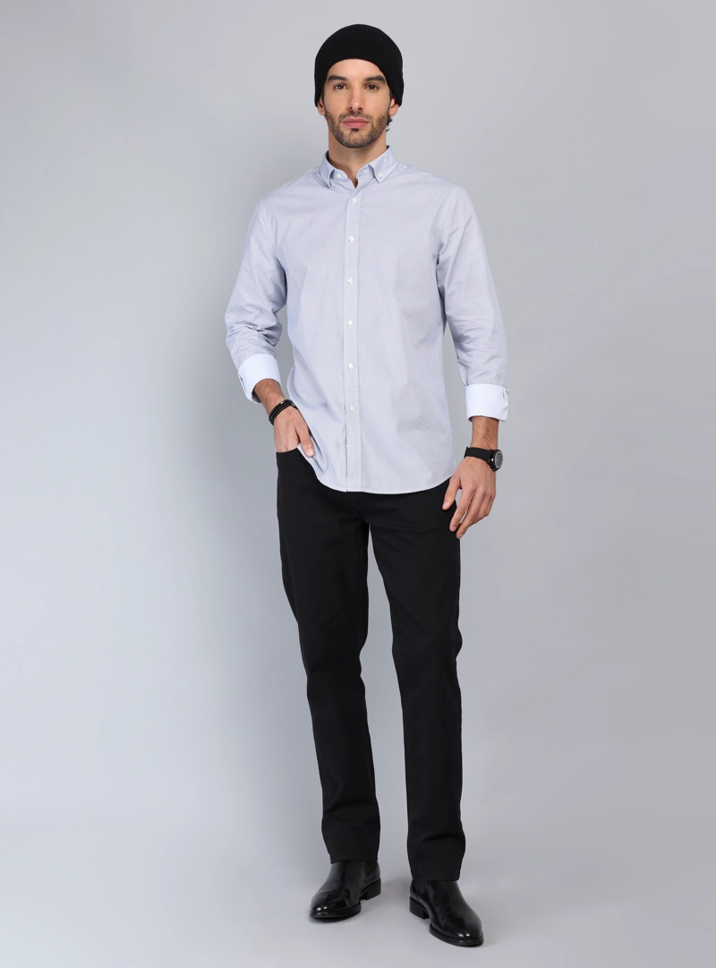 CAMISA PRINT TAILORED FIT AZUL PIERO BUTTI - 4