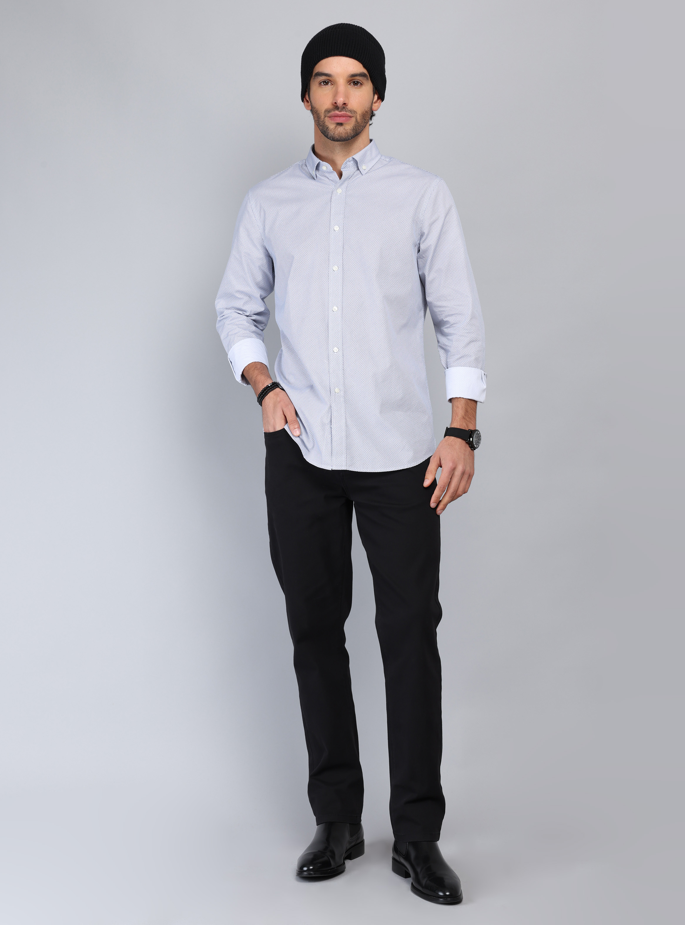 CAMISA PRINT TAILORED FIT AZUL PIERO BUTTI - 4