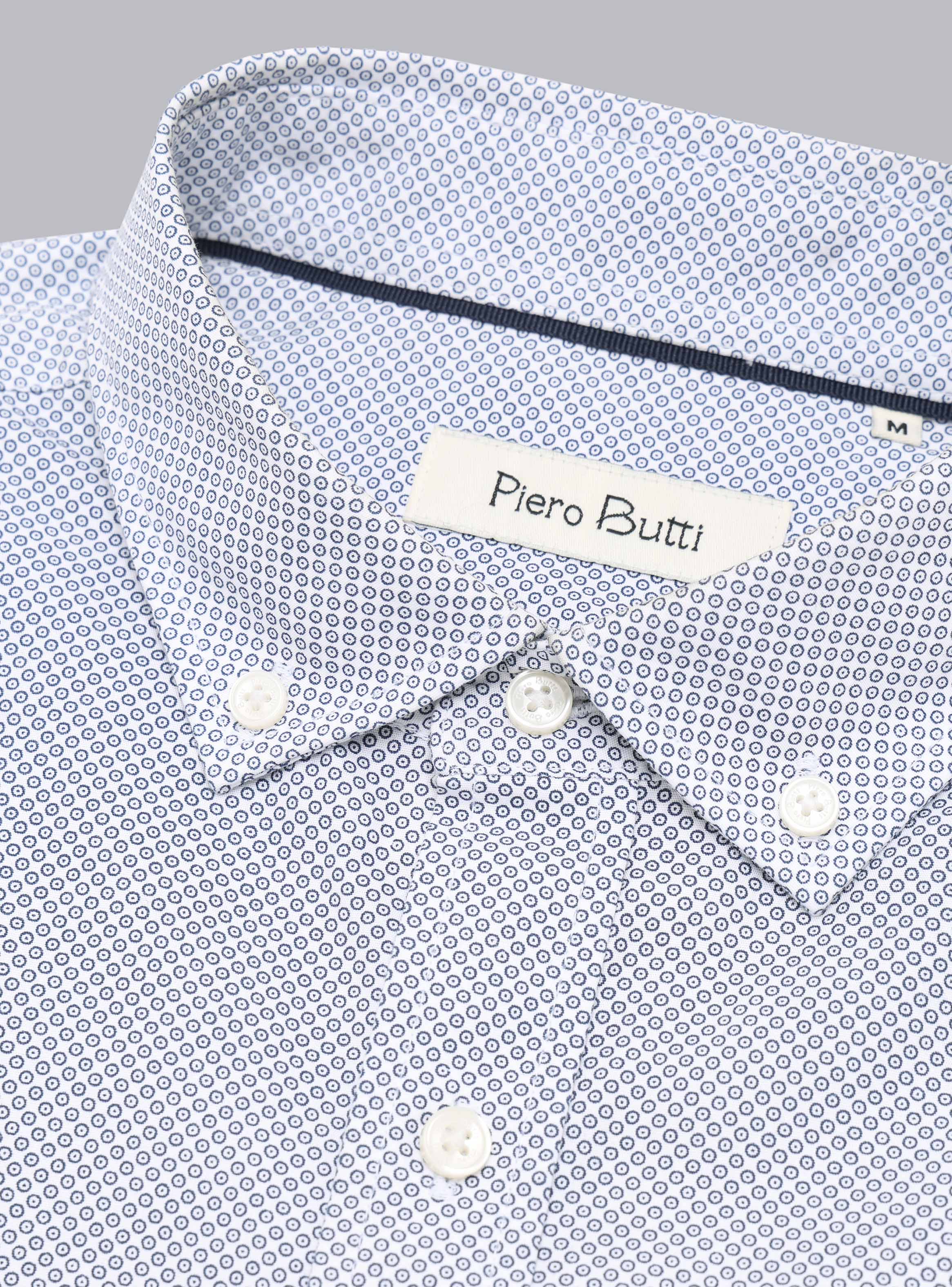 CAMISA PRINT TAILORED FIT AZUL PIERO BUTTI - 5