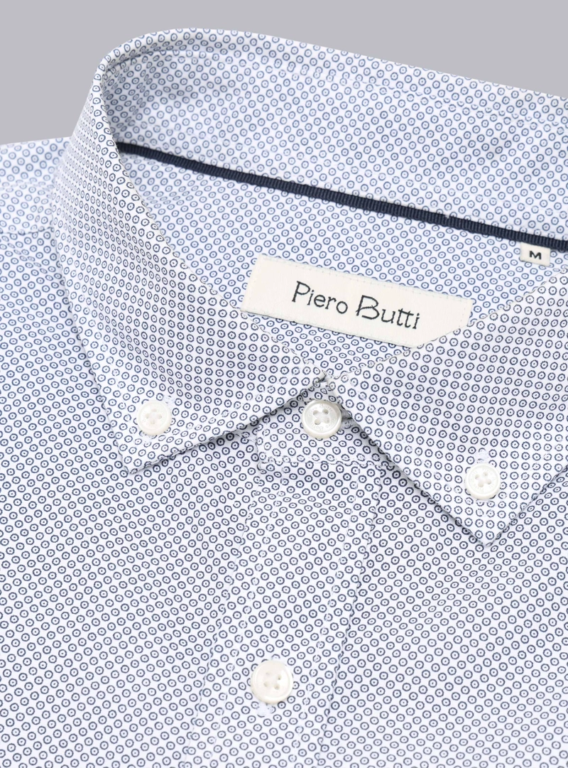 CAMISA PRINT TAILORED FIT AZUL PIERO BUTTI - 5