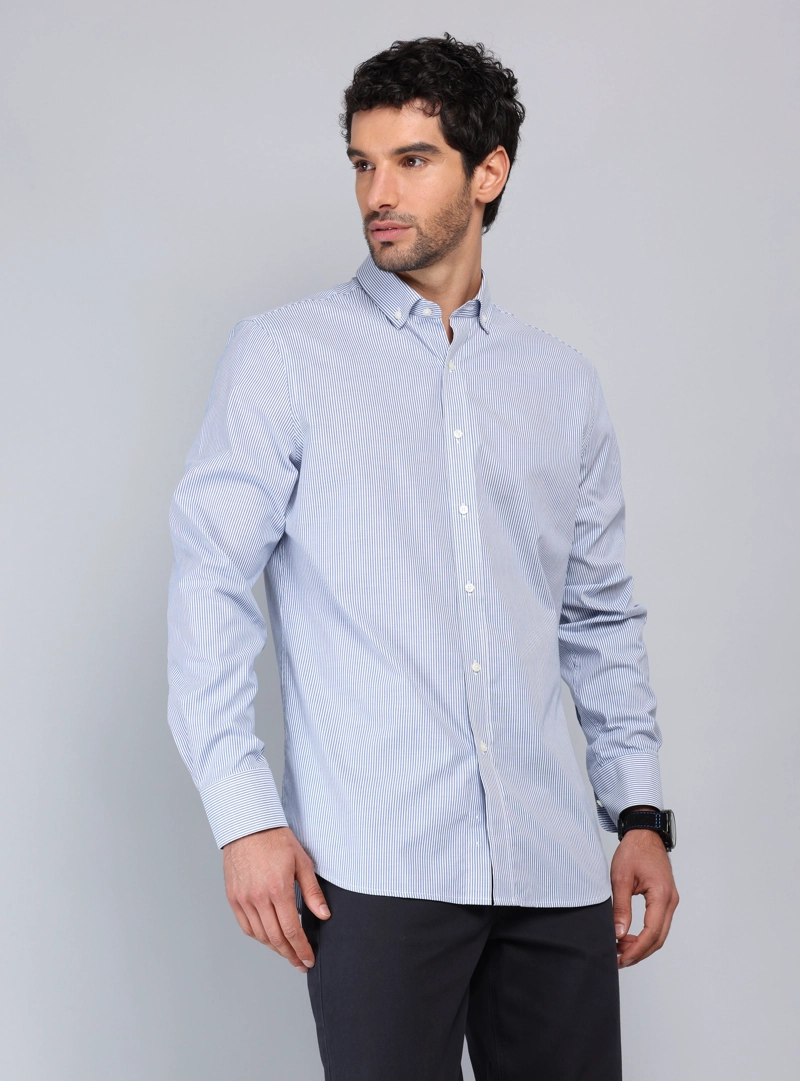 CAMISA RAYAS TAILORED FIT AZUL PIERO BUTTI - 1
