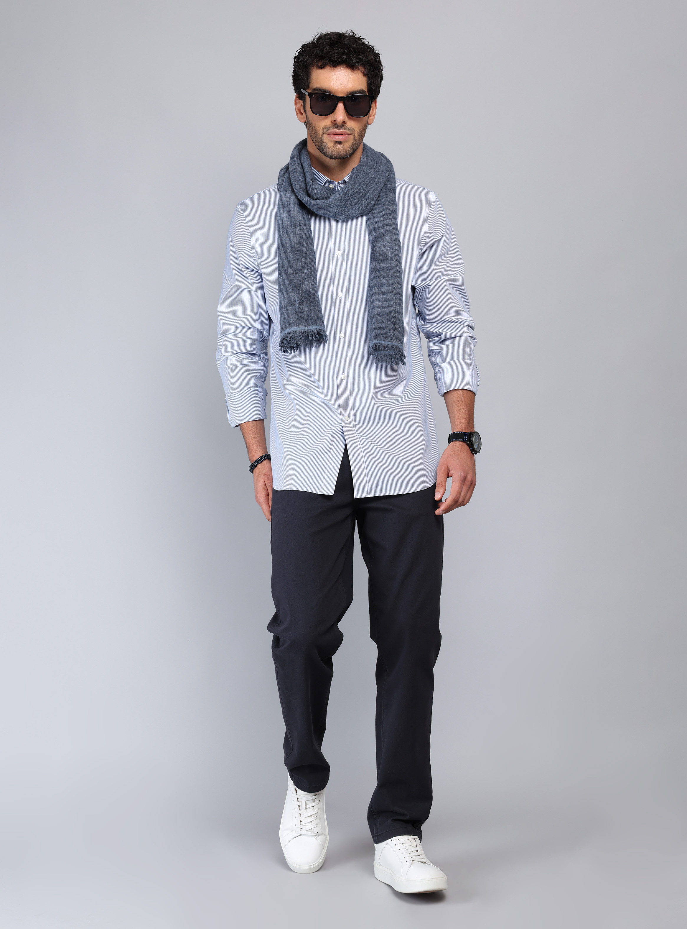 CAMISA RAYAS TAILORED FIT AZUL PIERO BUTTI - 4