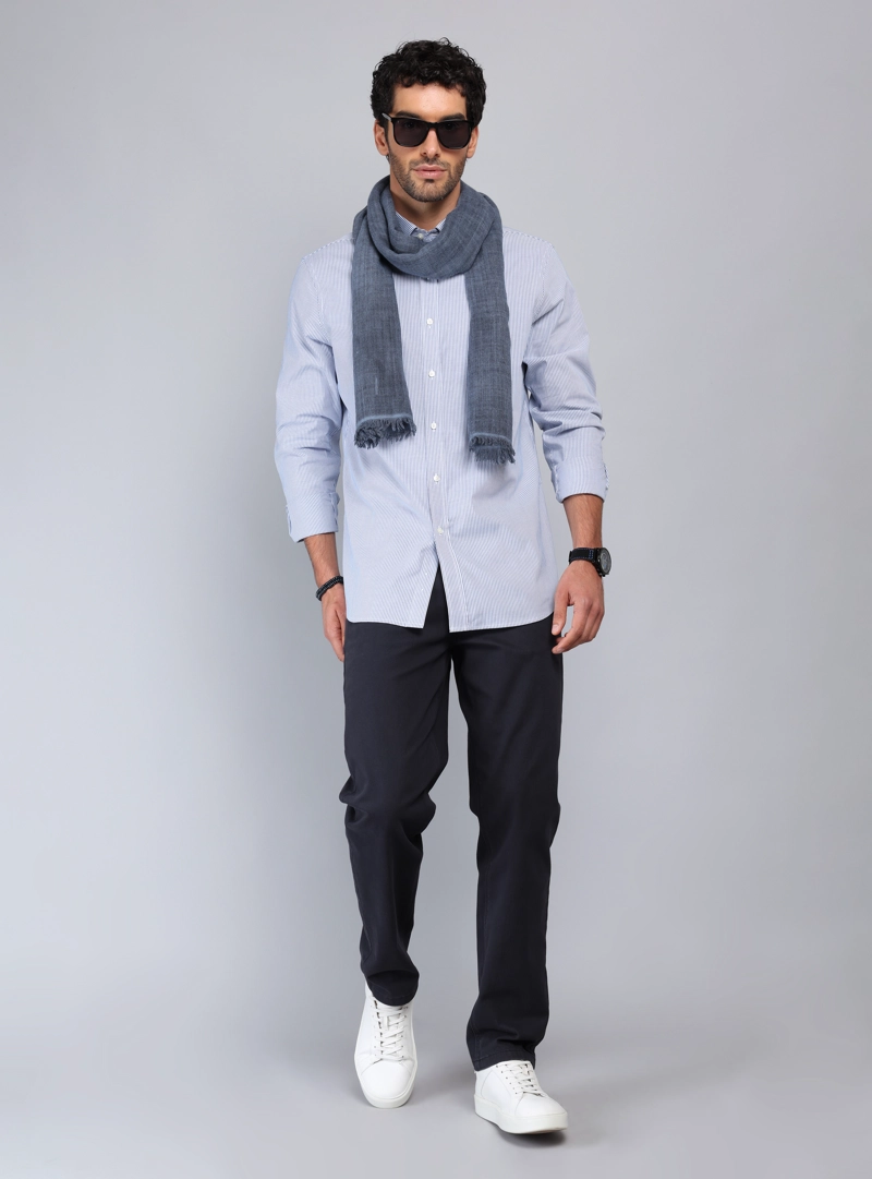 CAMISA RAYAS TAILORED FIT AZUL PIERO BUTTI - 4